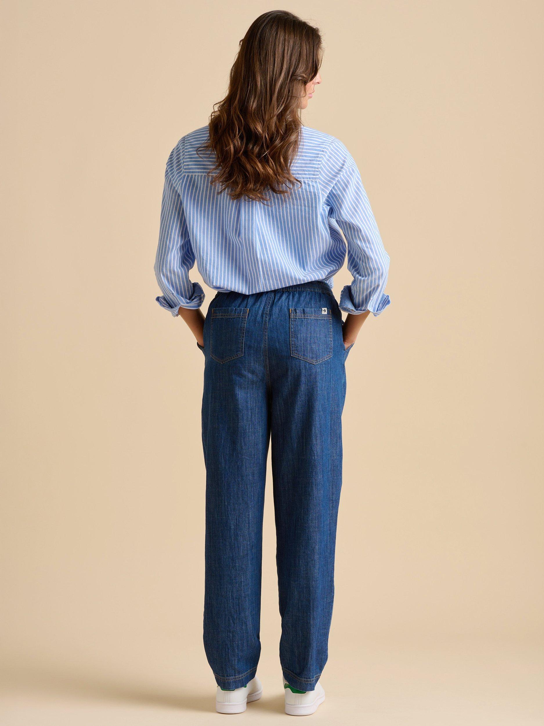 Product image 2 of 5, which shows Brakeburn Denim Beach Trousers, Navy, 8