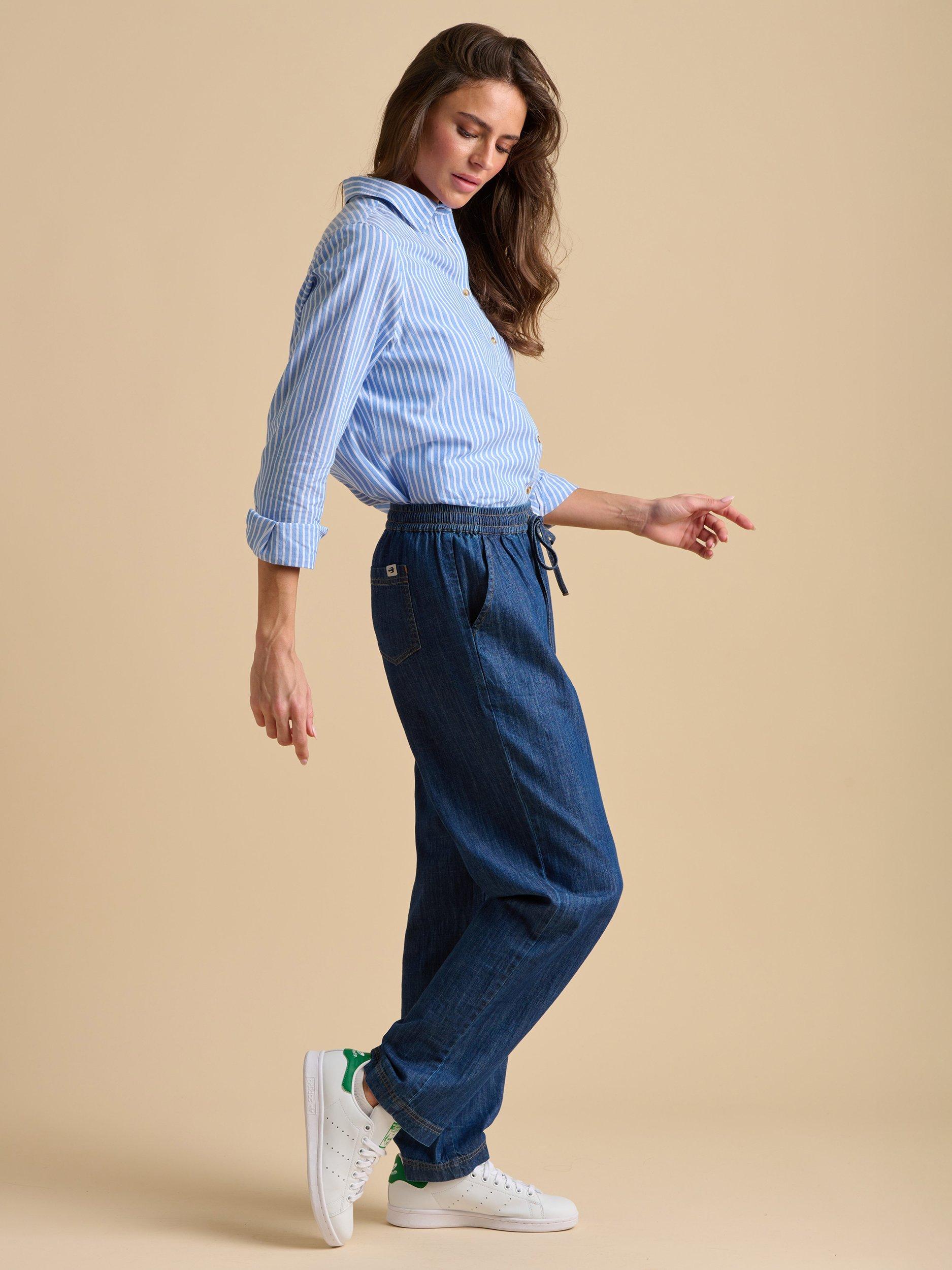 Product image 3 of 5, which shows Brakeburn Denim Beach Trousers, Navy, 8