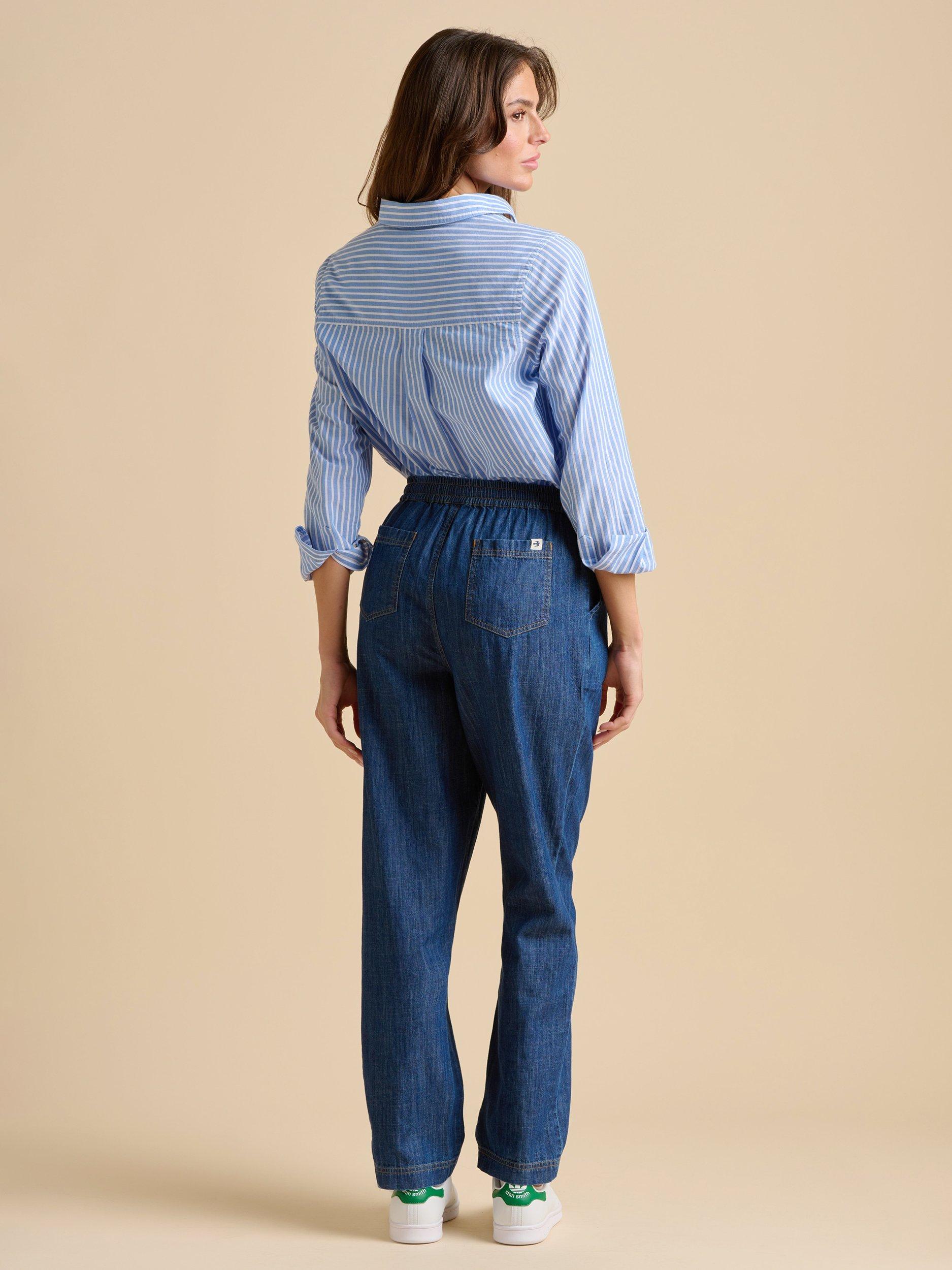 Product image 5 of 5, which shows Brakeburn Denim Beach Trousers, Navy, 8