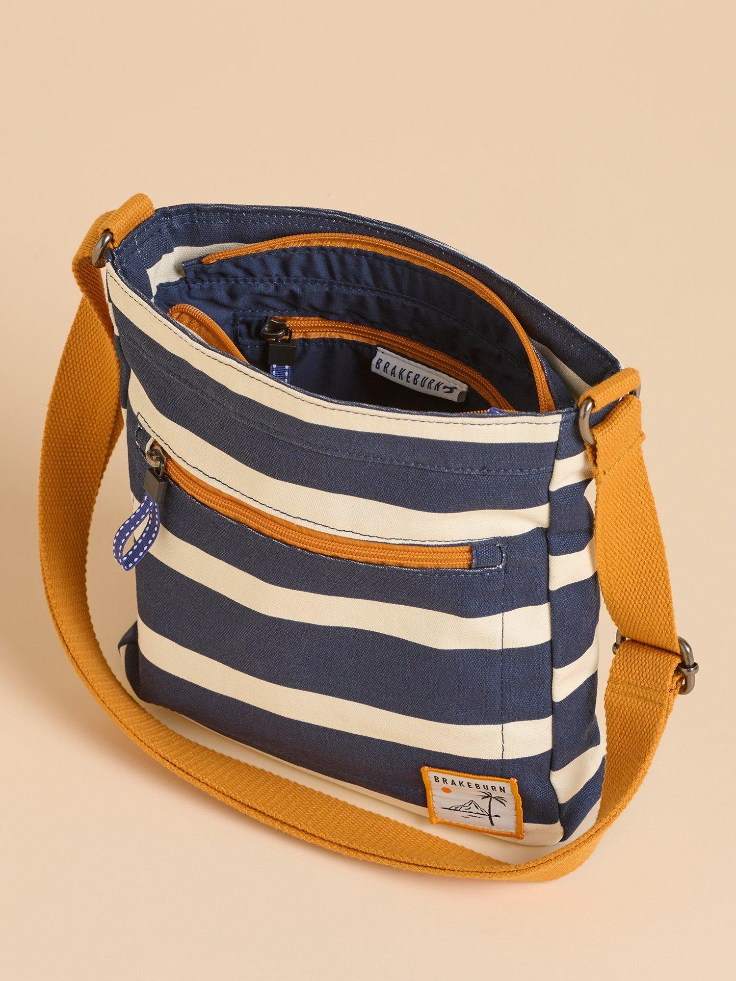 Product image 3 of 4, which shows Brakeburn Harbour Stripe Crossbody Bag, Navy