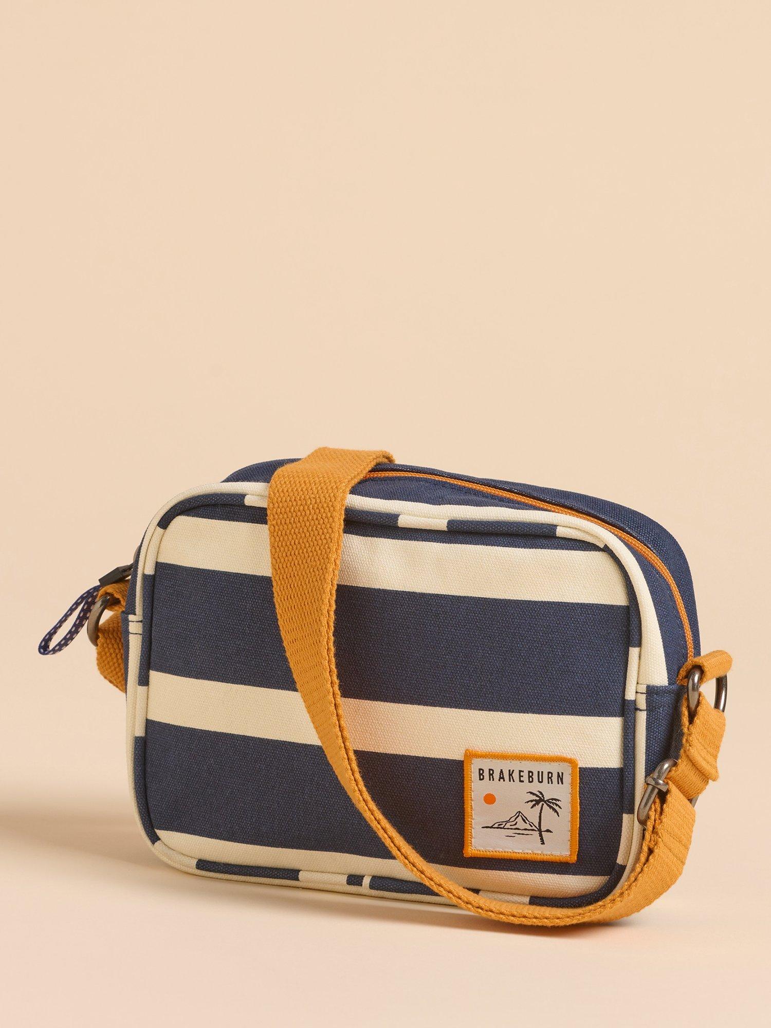 Product image 1 of 4, which shows Brakeburn Harbour Stripe Medium Crossbody Bag, Navy