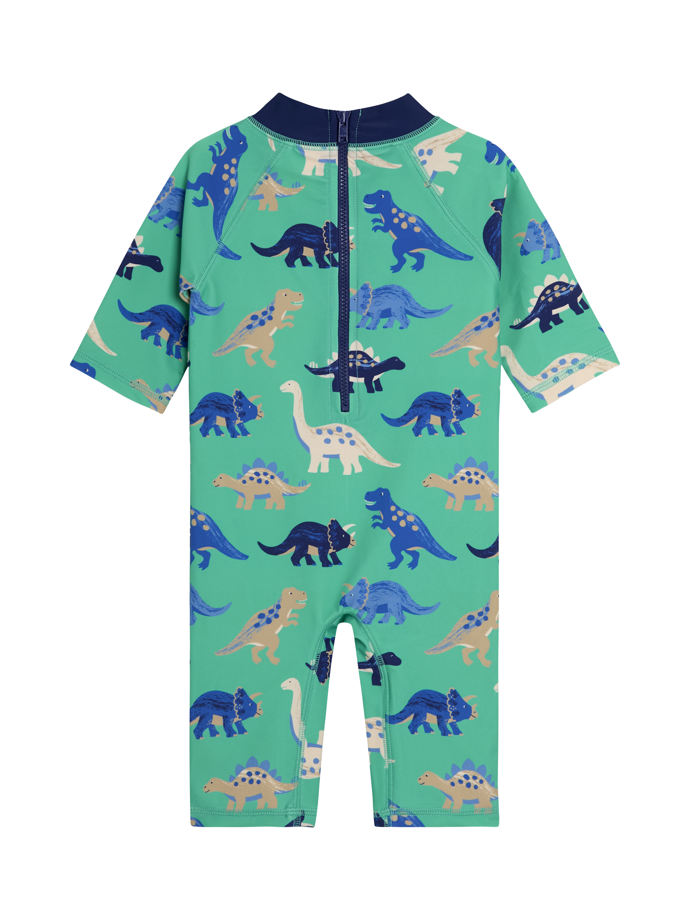 Product image 3 of 3, which shows JoJo Maman Bébé Kids' Dinosaur Sunpro Suit, Turquoise, 0-6 months