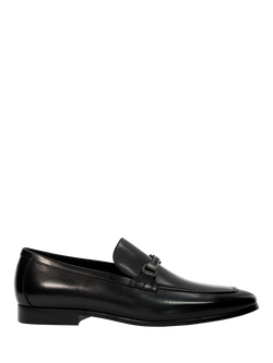 Dune London Scilly Leather Loafers, Black