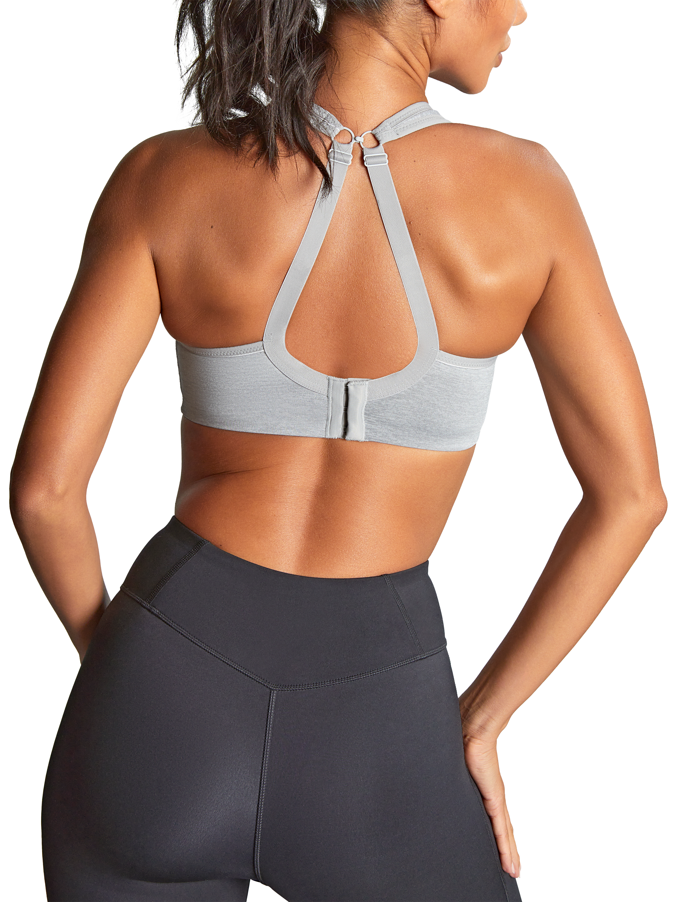Product image 3 of 4, which shows Panache Power Underwired Sports Bra, Grey Marl, 28DD