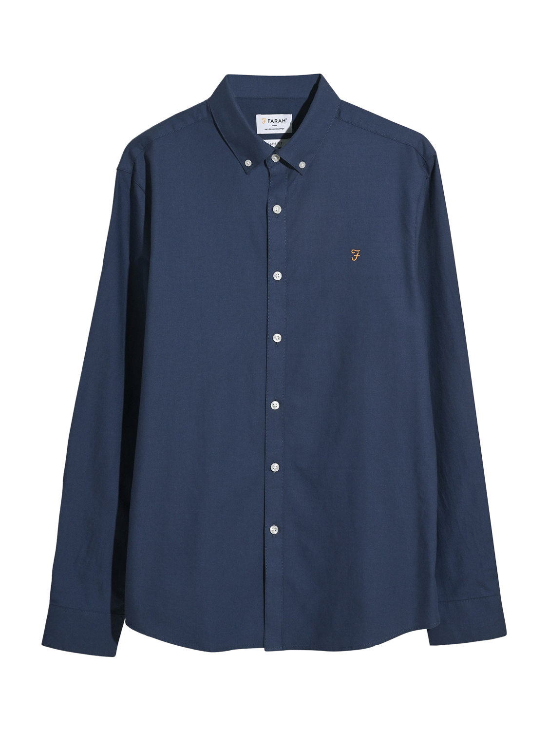 Product image 4 of 5, which shows Farah Brewer Organic Cotton Slim Fit Shirt, Sigil Blue, S