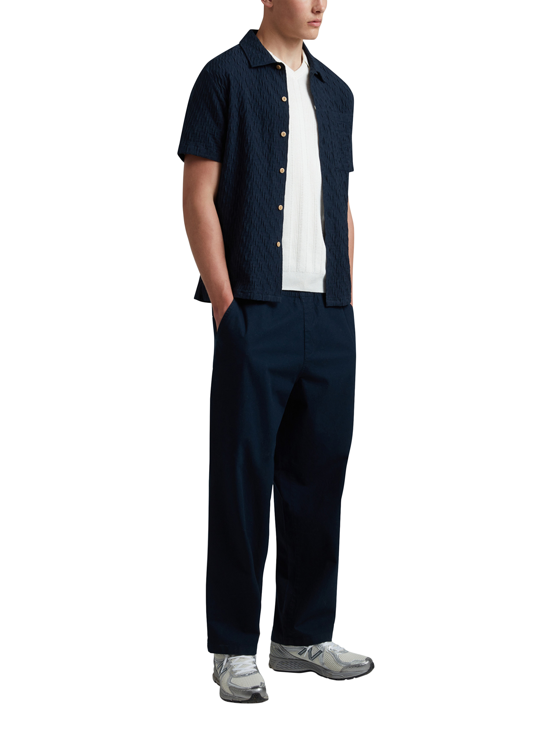 Product image 5 of 5, which shows Farah Greenport Cotton Chinos, True Navy, S