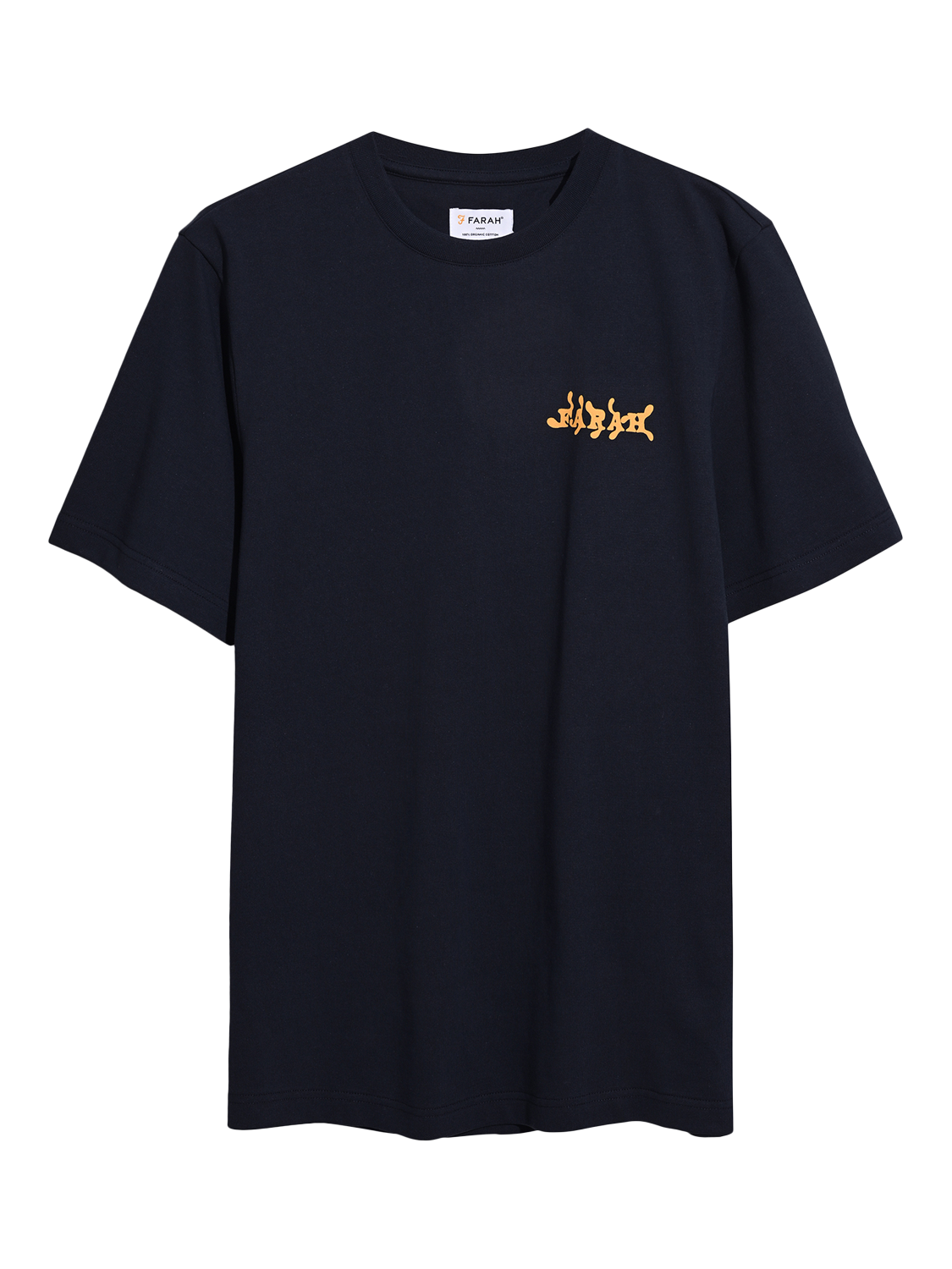 Product image 4 of 5, which shows Farah Amesbury Organic Cotton Regular Fit Short Sleeve Graphic T-Shirt, True Navy, S
