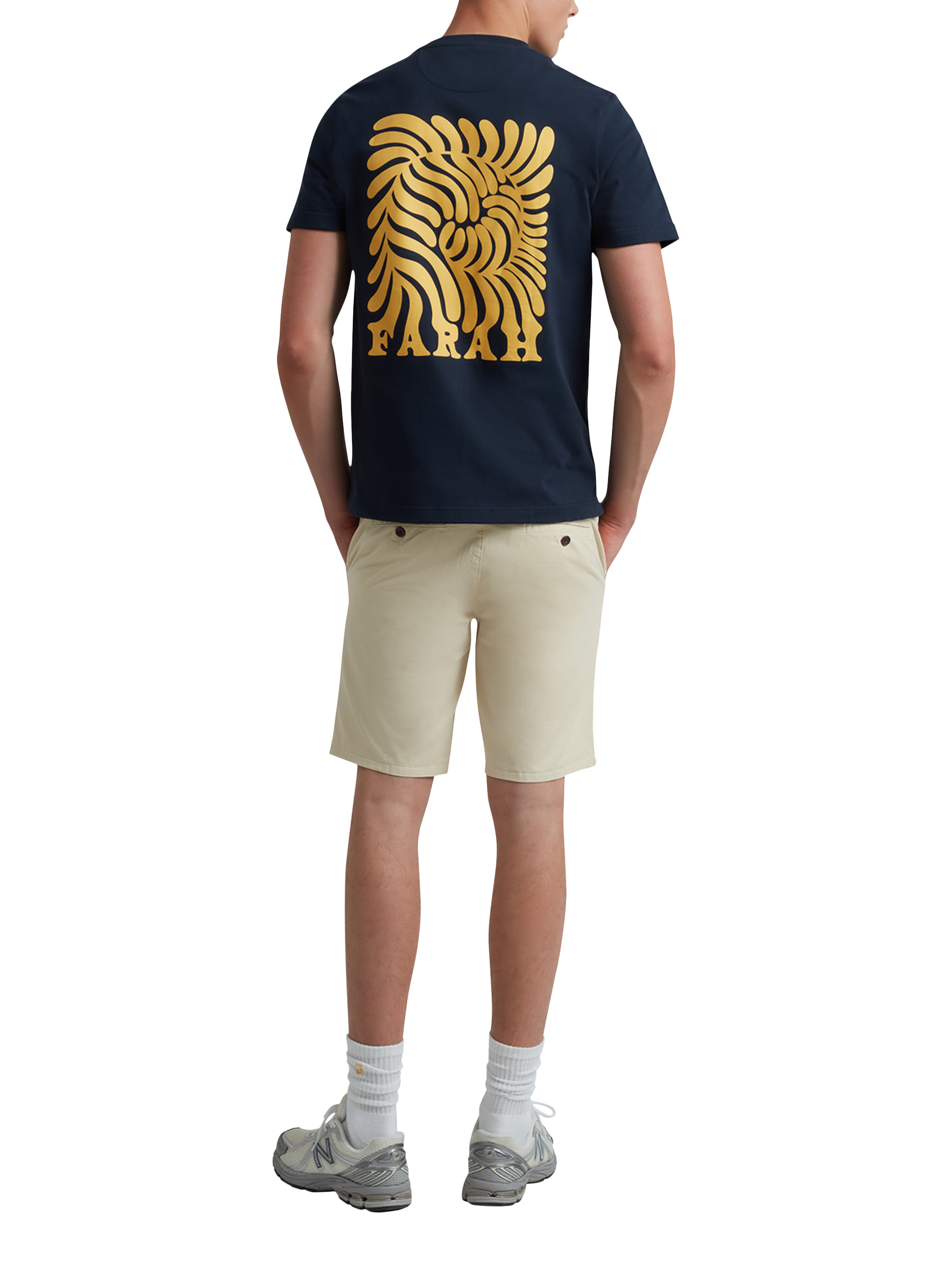 Product image 5 of 5, which shows Farah Amesbury Organic Cotton Regular Fit Short Sleeve Graphic T-Shirt, True Navy, S