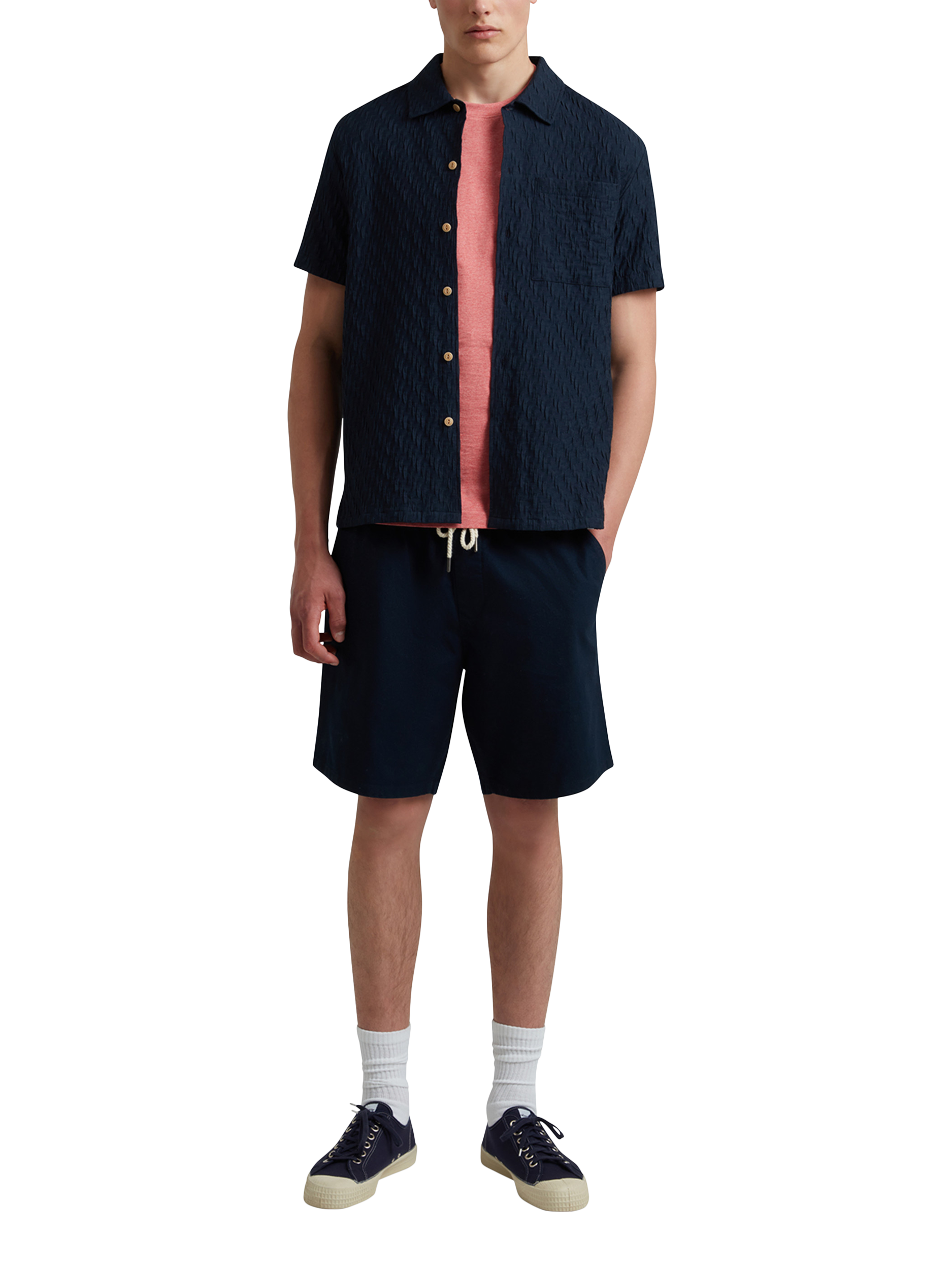 Product image 5 of 5, which shows Farah Organic Cotton Regular Fit Short Sleeve Danny T-Shirt, Carnation Pink Marl, S