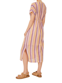 SUNCOO Calvin Wavy Stripe Crochet Midi Dress, Multi - view 2, Multi