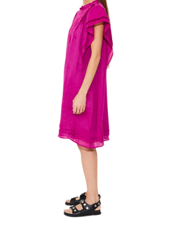 SUNCOO Clody Linen Blend Layered Mini Dress, Purple - view 2, Purple