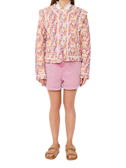 SUNCOO Devon Mumbai Print Quilted Jacket, Multi, Multi