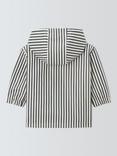 John Lewis Baby Stripe Water Resistant Rain Mac Jacket, Grey/White Stripe