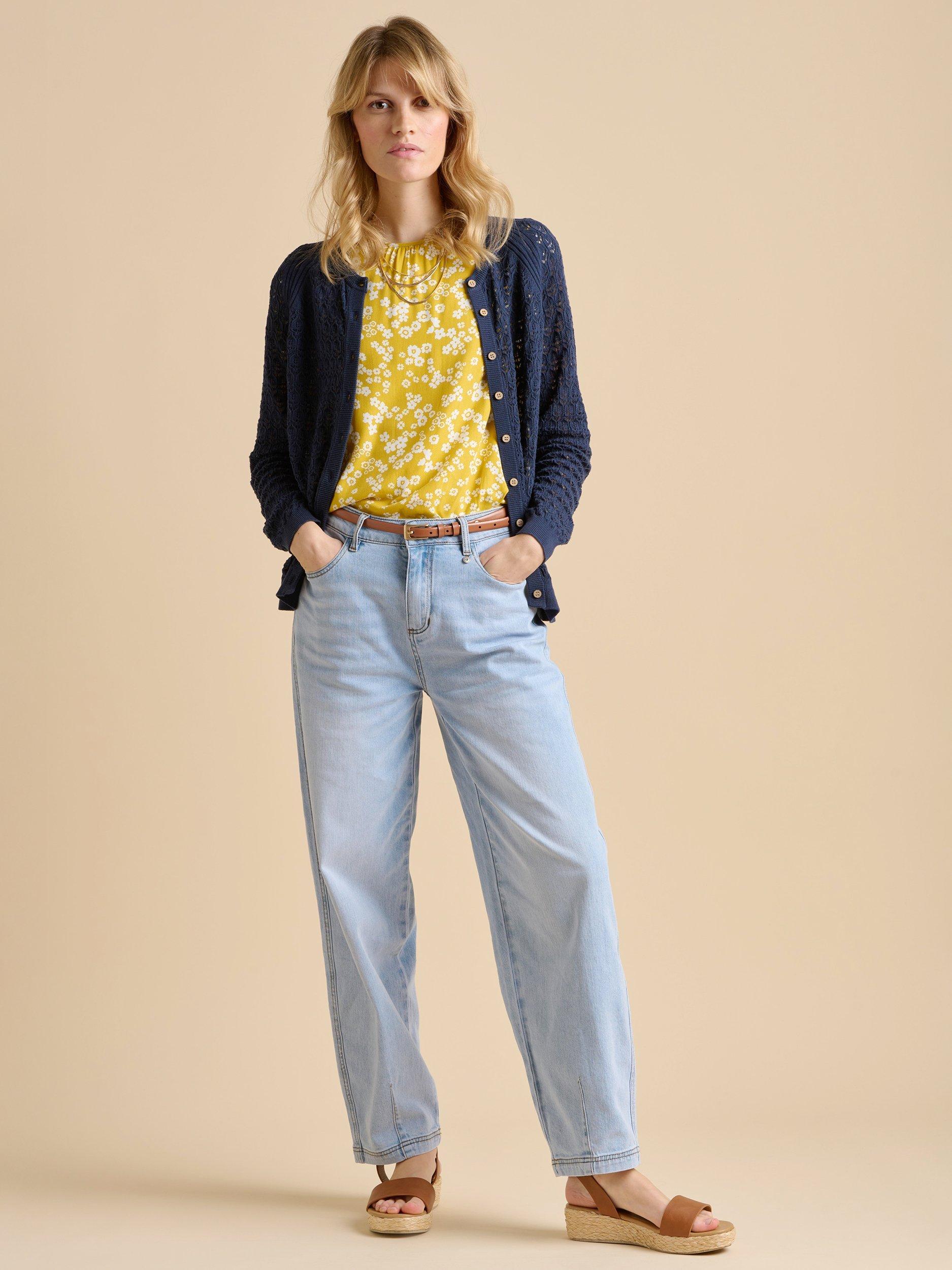 Product image 4 of 5, which shows Brakeburn Pointelle Cardigan, Navy, 8