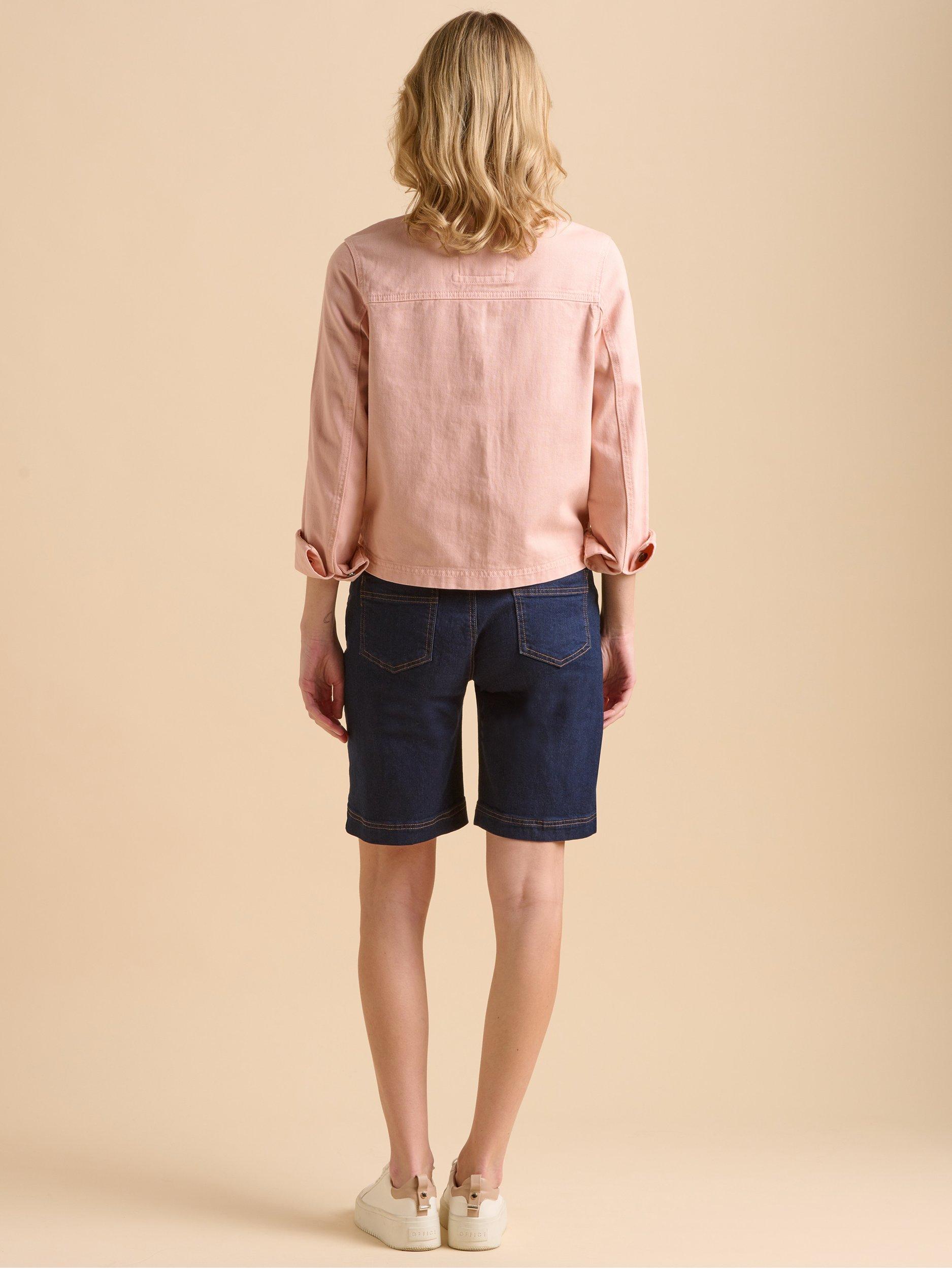 Product image 2 of 5, which shows Brakeburn Frill Neck Denim Jacket, Pink, 8