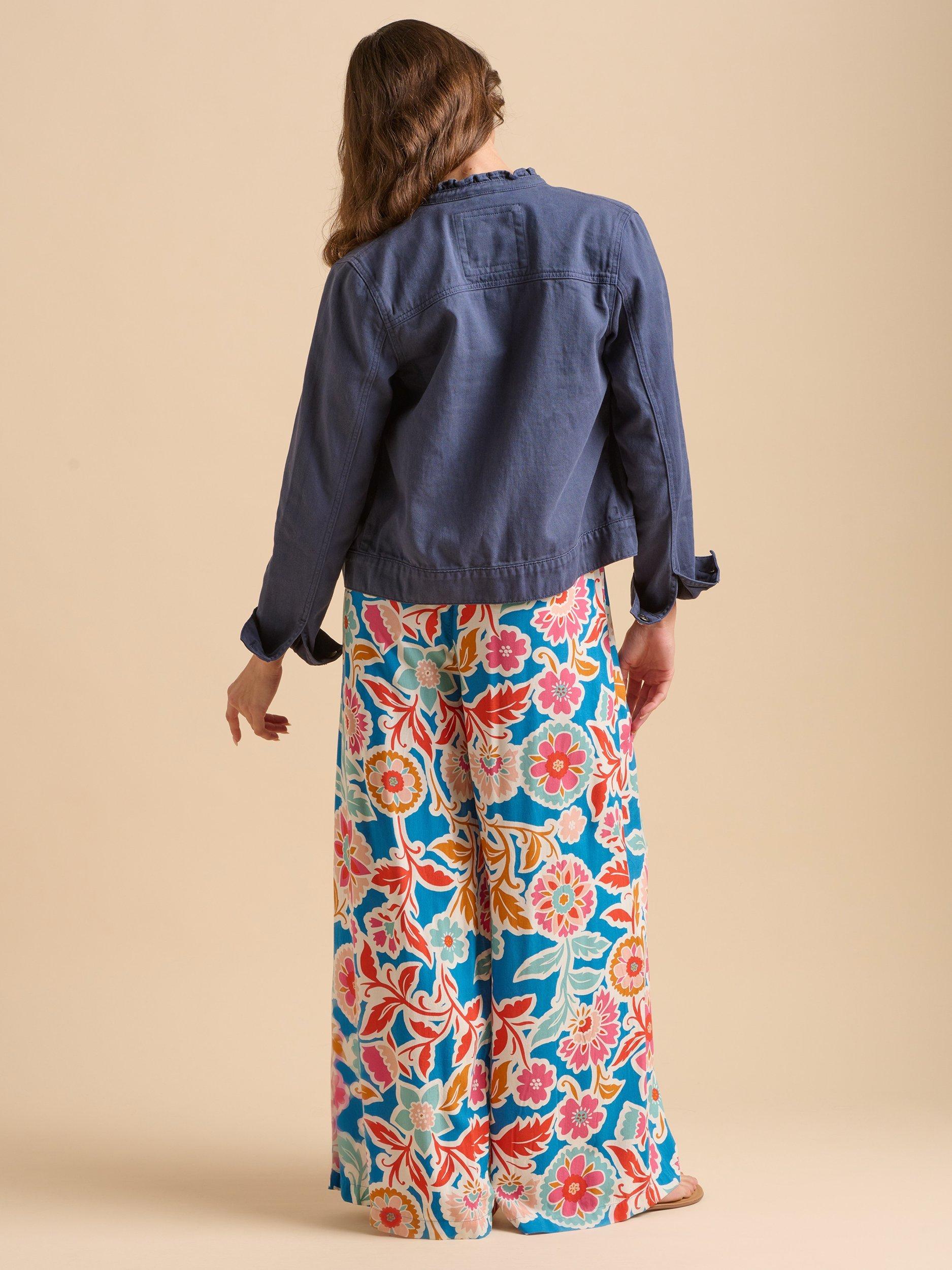 Product image 2 of 6, which shows Brakeburn Ruffle Neck Jacket, Navy, 8