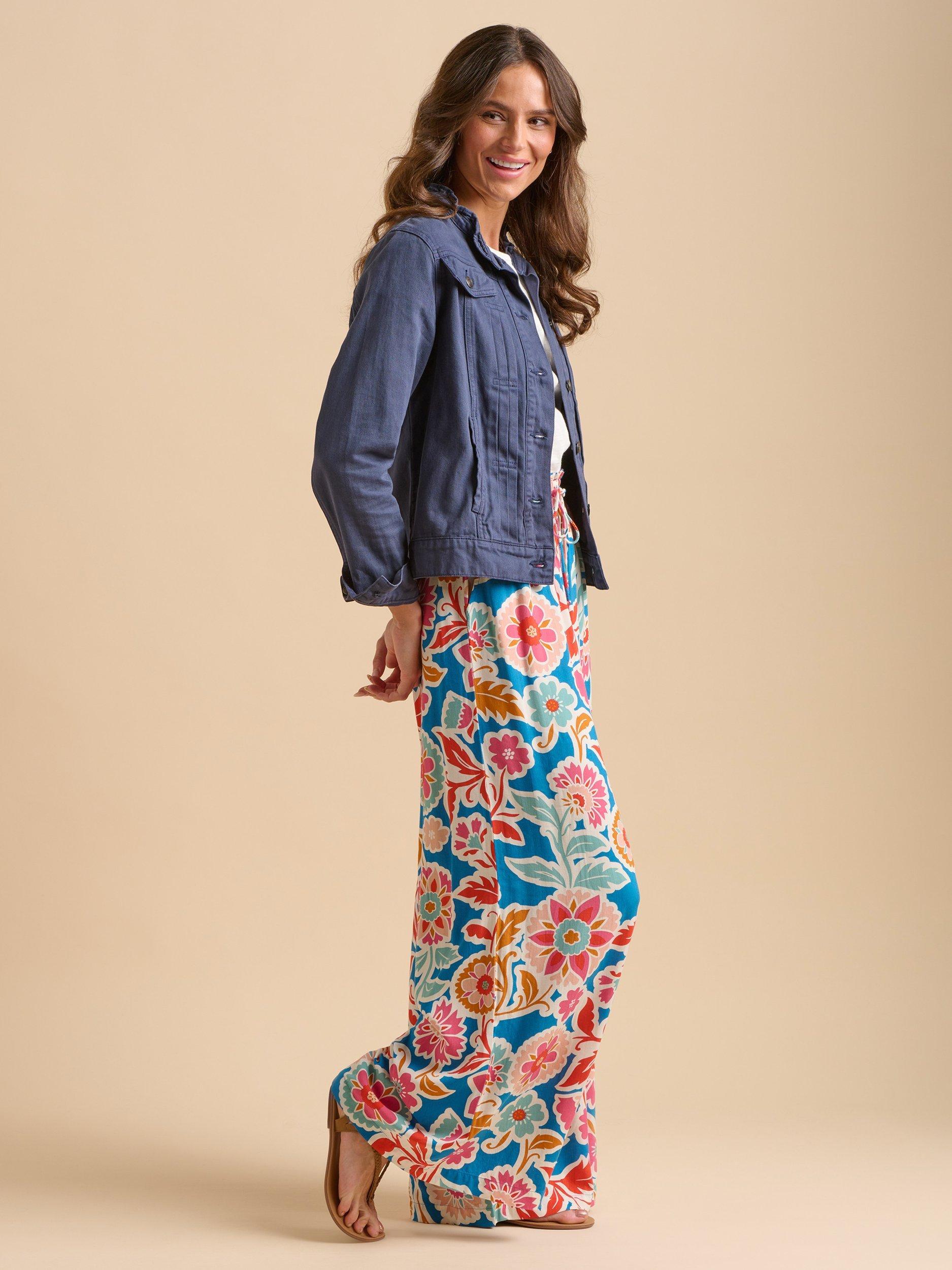 Product image 4 of 6, which shows Brakeburn Ruffle Neck Jacket, Navy, 8