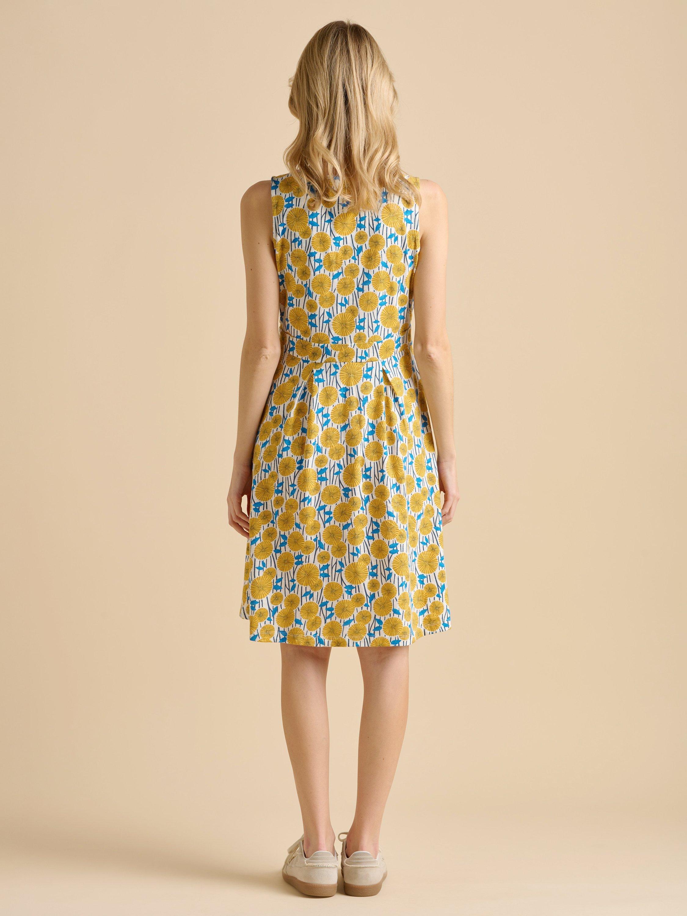 Product image 3 of 6, which shows Brakeburn Parasol Wrap Neck Dress, Yellow, 8