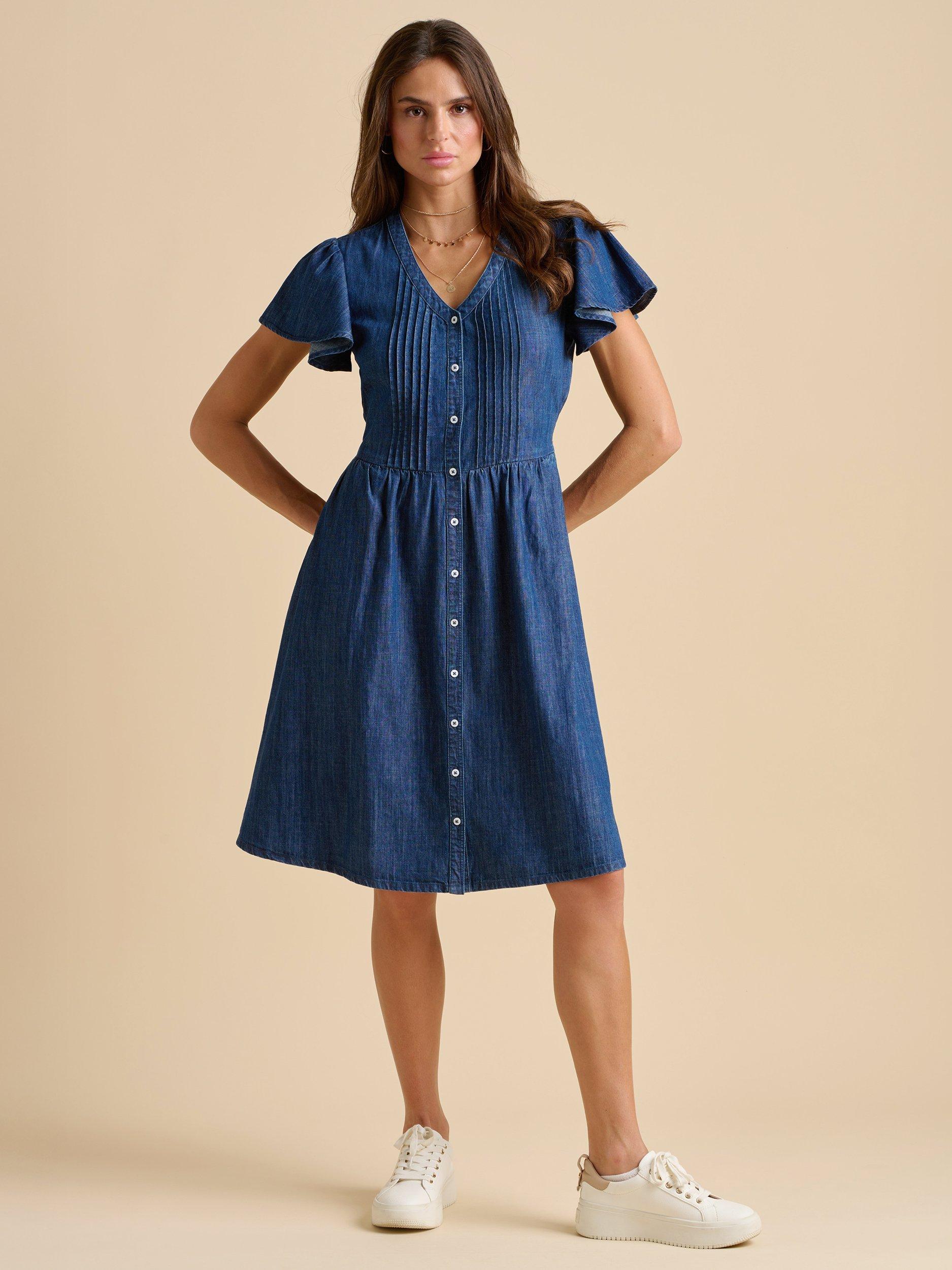 Product image 1 of 6, which shows Brakeburn Sandsfoot Denim Shirt Dress, Navy, 8