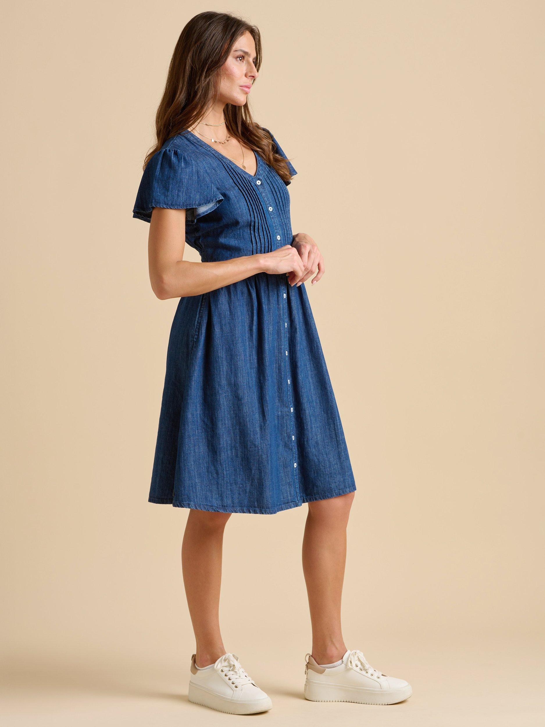 Product image 3 of 6, which shows Brakeburn Sandsfoot Denim Shirt Dress, Navy, 8