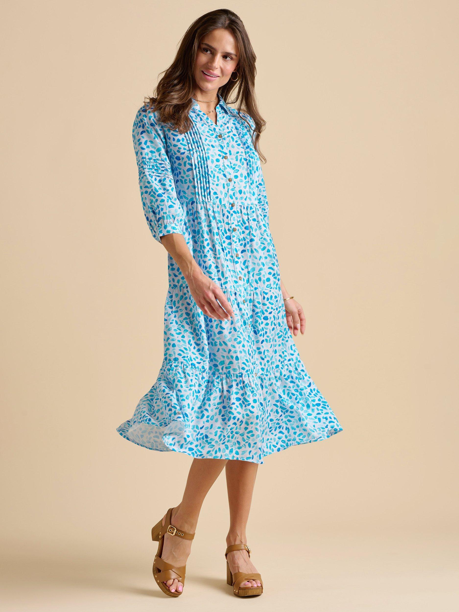 Product image 2 of 6, which shows Brakeburn Sea Glitter Midi Dress, Blue, 8