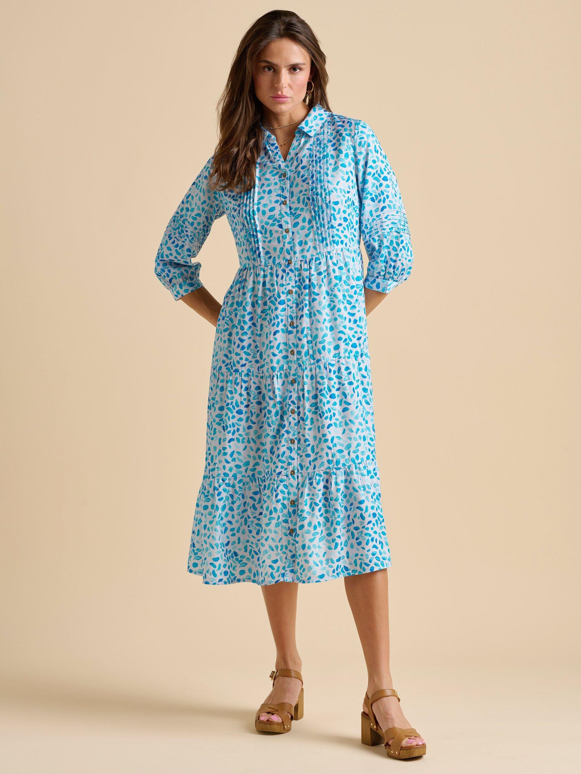 Product image 4 of 6, which shows Brakeburn Sea Glitter Midi Dress, Blue, 8