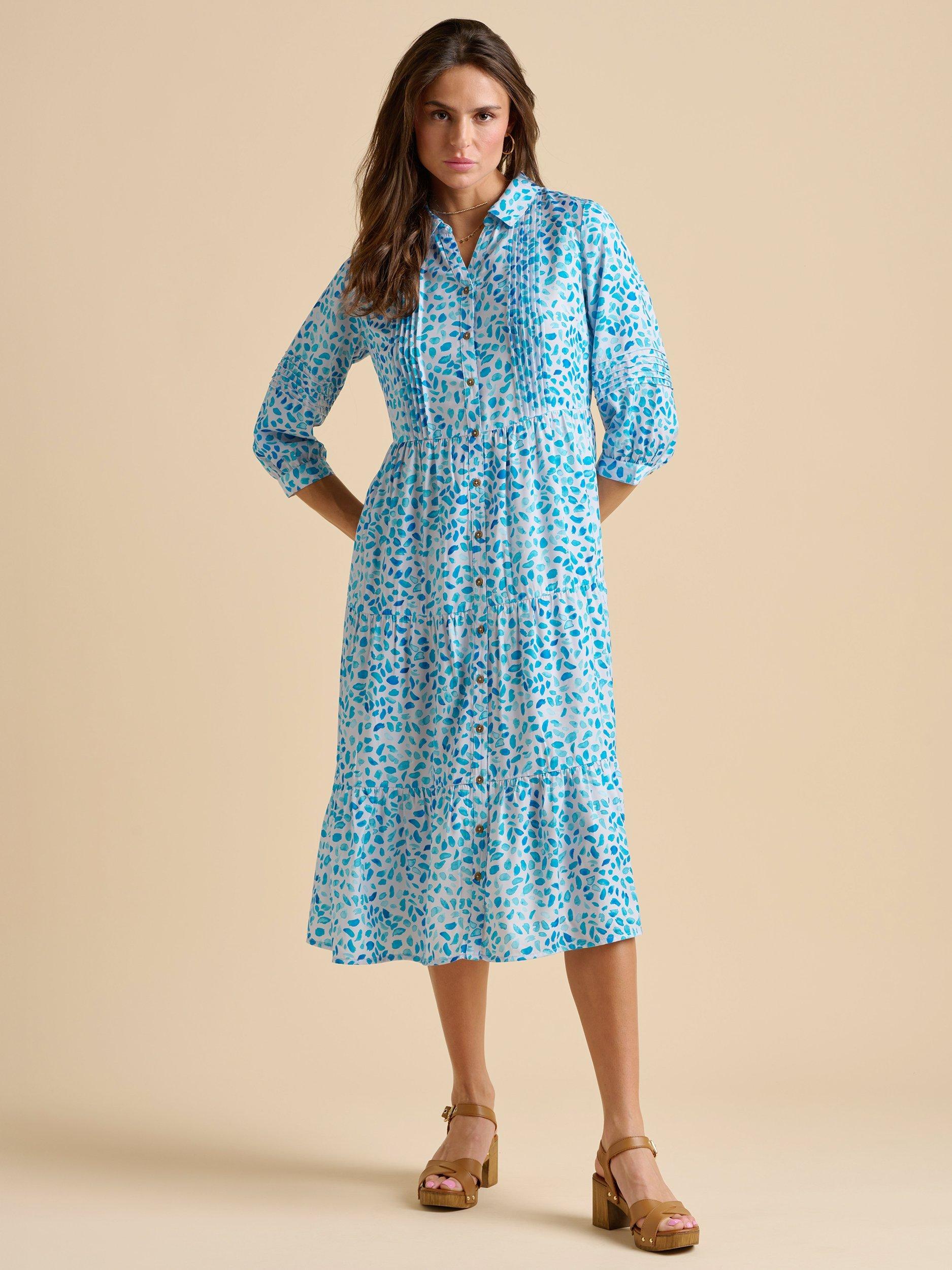 Product image 6 of 6, which shows Brakeburn Sea Glitter Midi Dress, Blue, 8