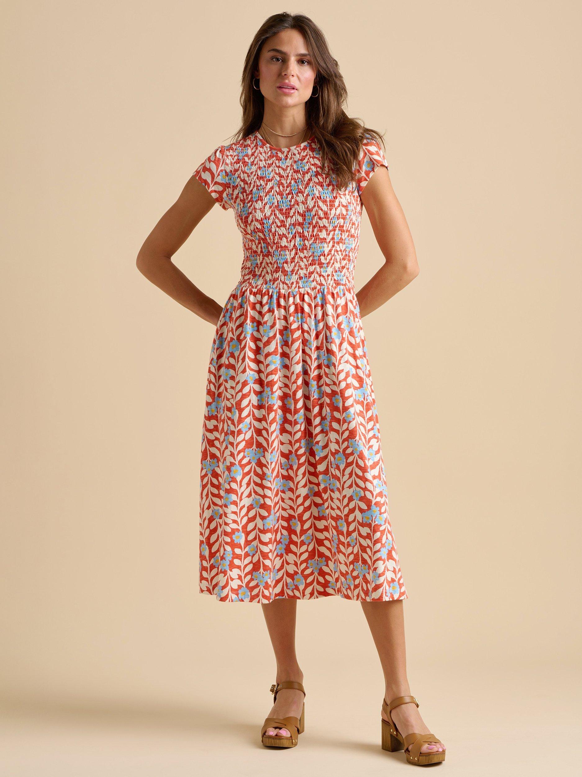 Product image 2 of 7, which shows Brakeburn Spring Vine Midi Dress, Red, 8