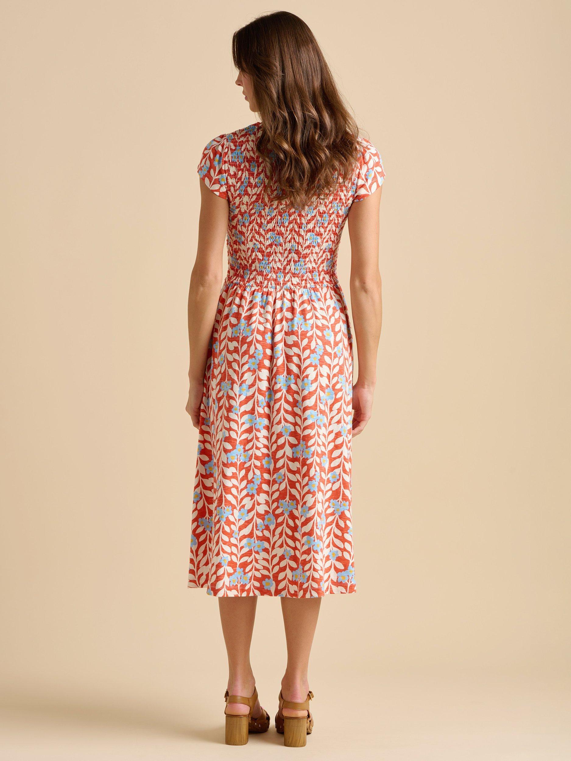 Product image 3 of 7, which shows Brakeburn Spring Vine Midi Dress, Red, 8