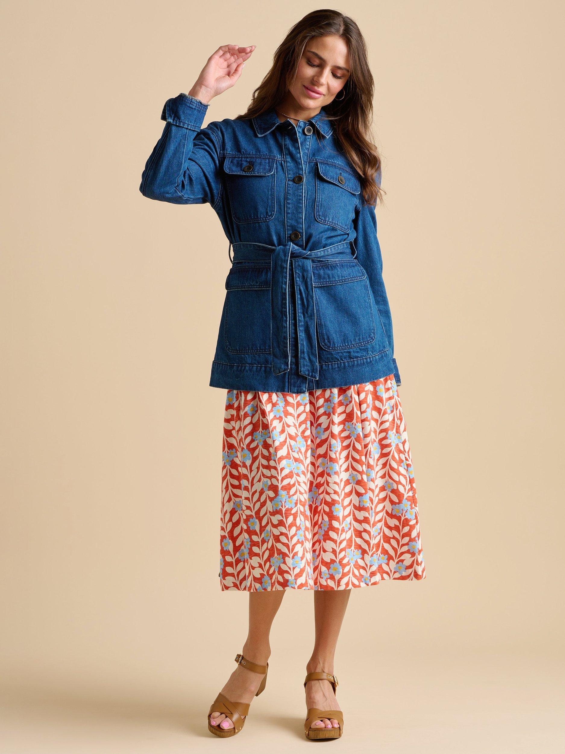 Product image 7 of 7, which shows Brakeburn Spring Vine Midi Dress, Red, 8