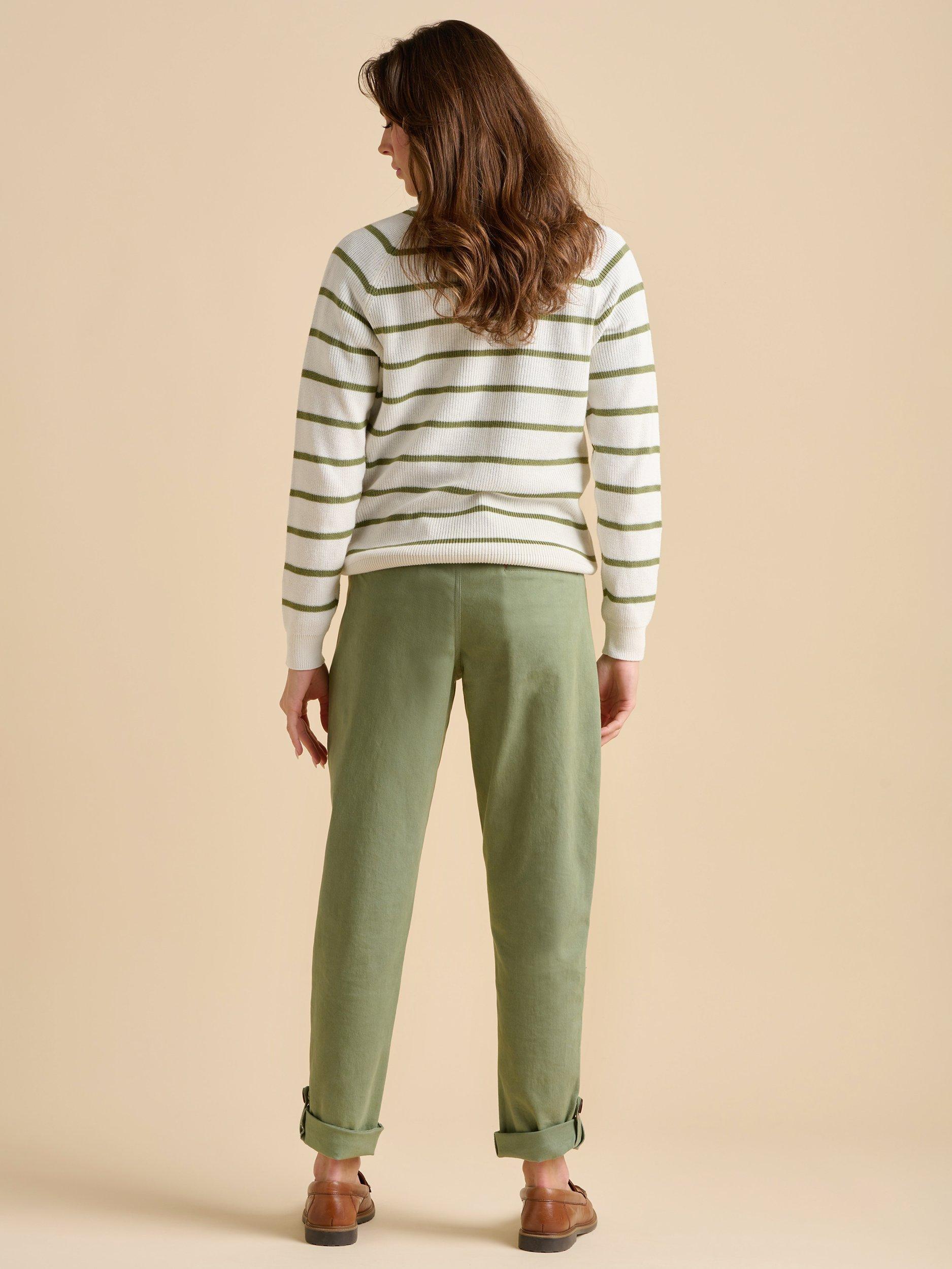 Product image 2 of 4, which shows Brakeburn Knitted Striped Crew Neck Jumper, Cream, 8