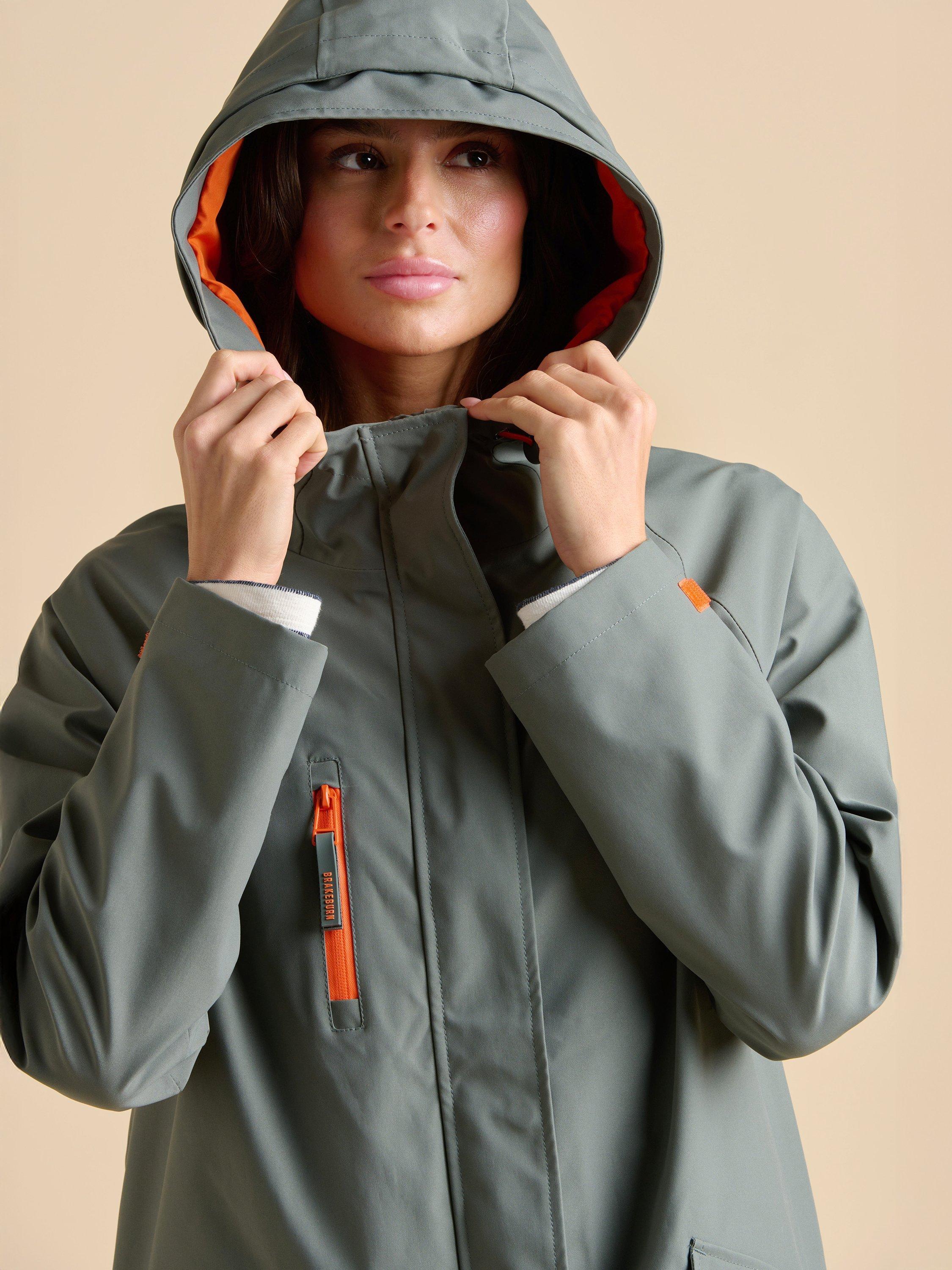 Product image 6 of 7, which shows Brakeburn Colour Pop Waterproof Coat, Grey, 8