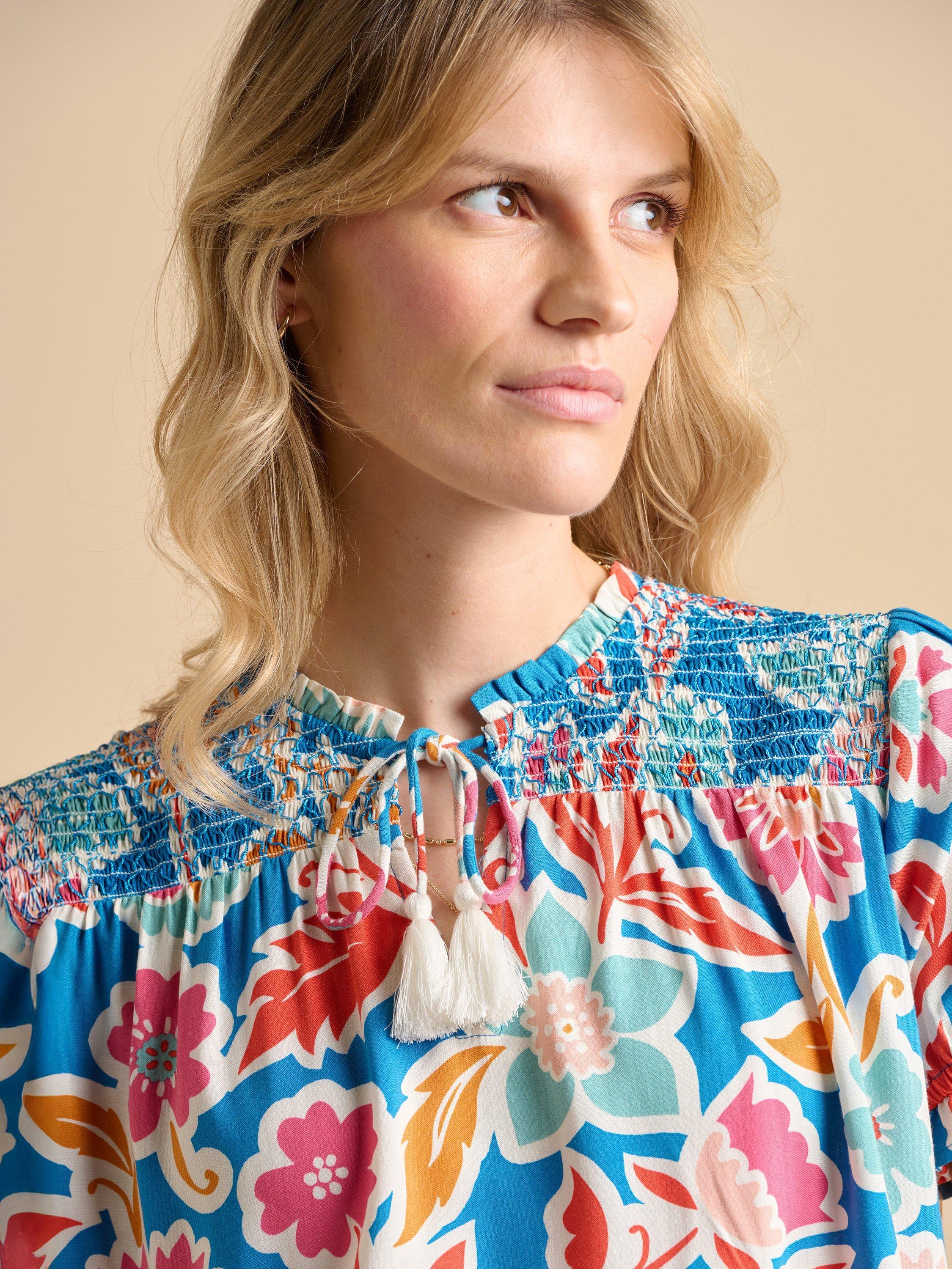 Product image 3 of 5, which shows Brakeburn Full Bloom Blouse, Multi, 8