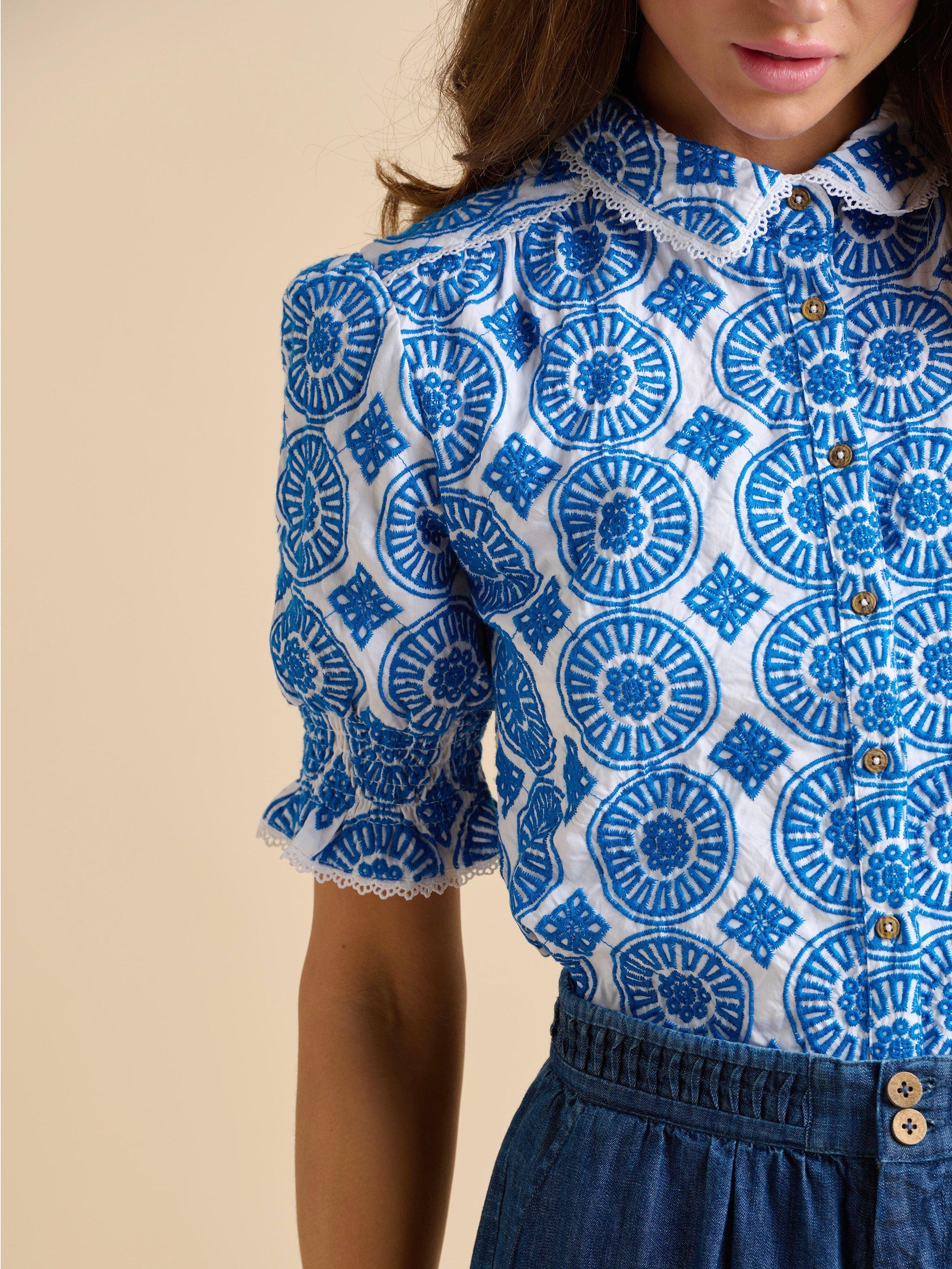 Product image 6 of 6, which shows Brakeburn Marine Embroidered Shirt, Blue, 8