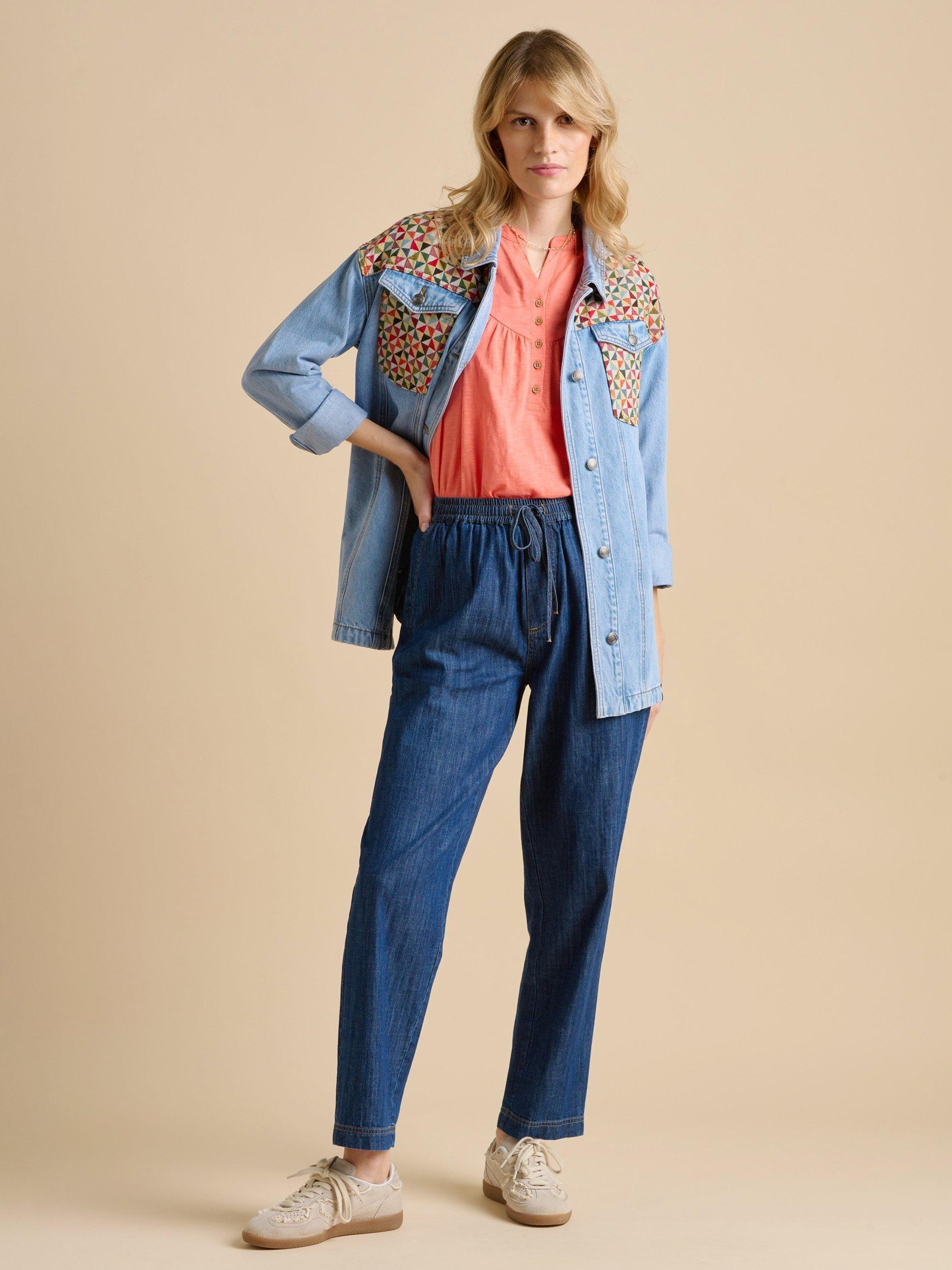 Product image 4 of 5, which shows Brakeburn Nina Jersey Blouse, Coral, 8