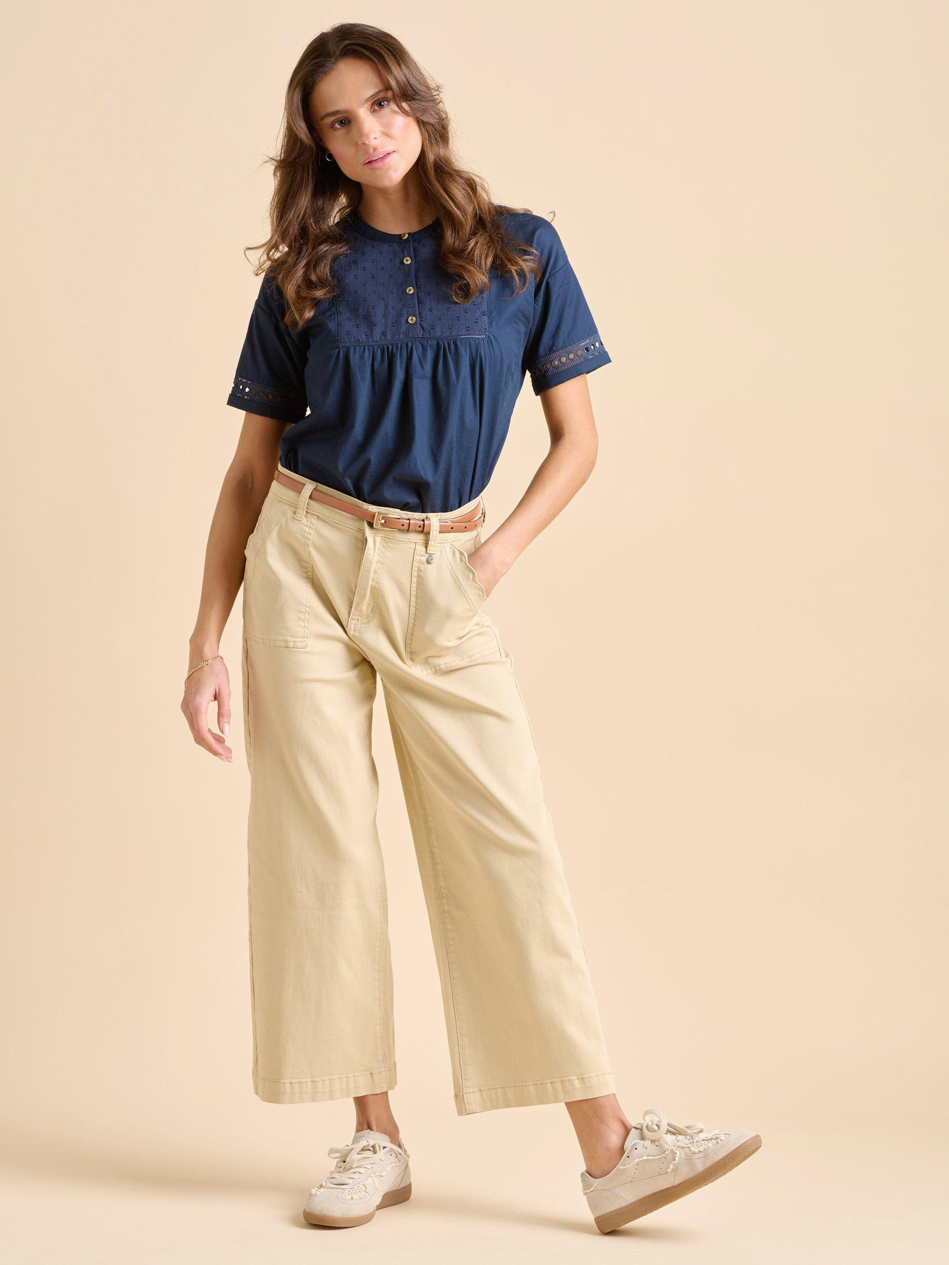 Product image 1 of 6, which shows Brakeburn Quay Denim Blouse, Navy, 8