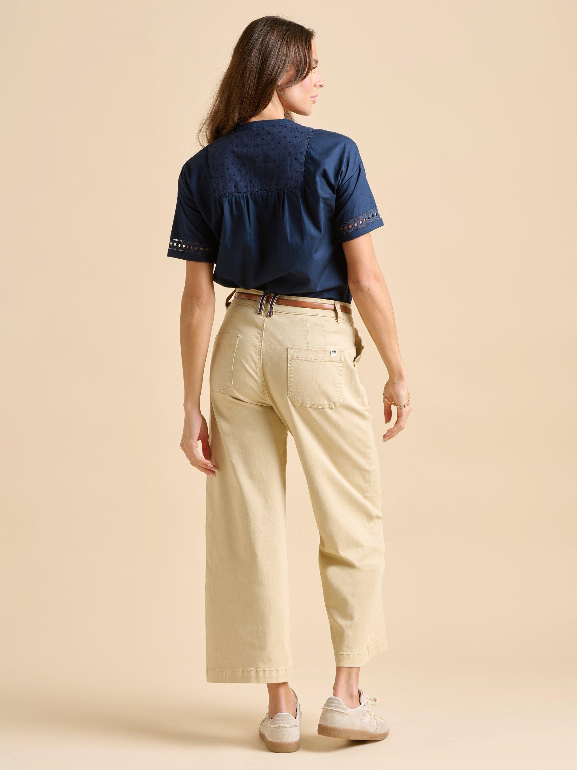 Product image 2 of 6, which shows Brakeburn Quay Denim Blouse, Navy, 8
