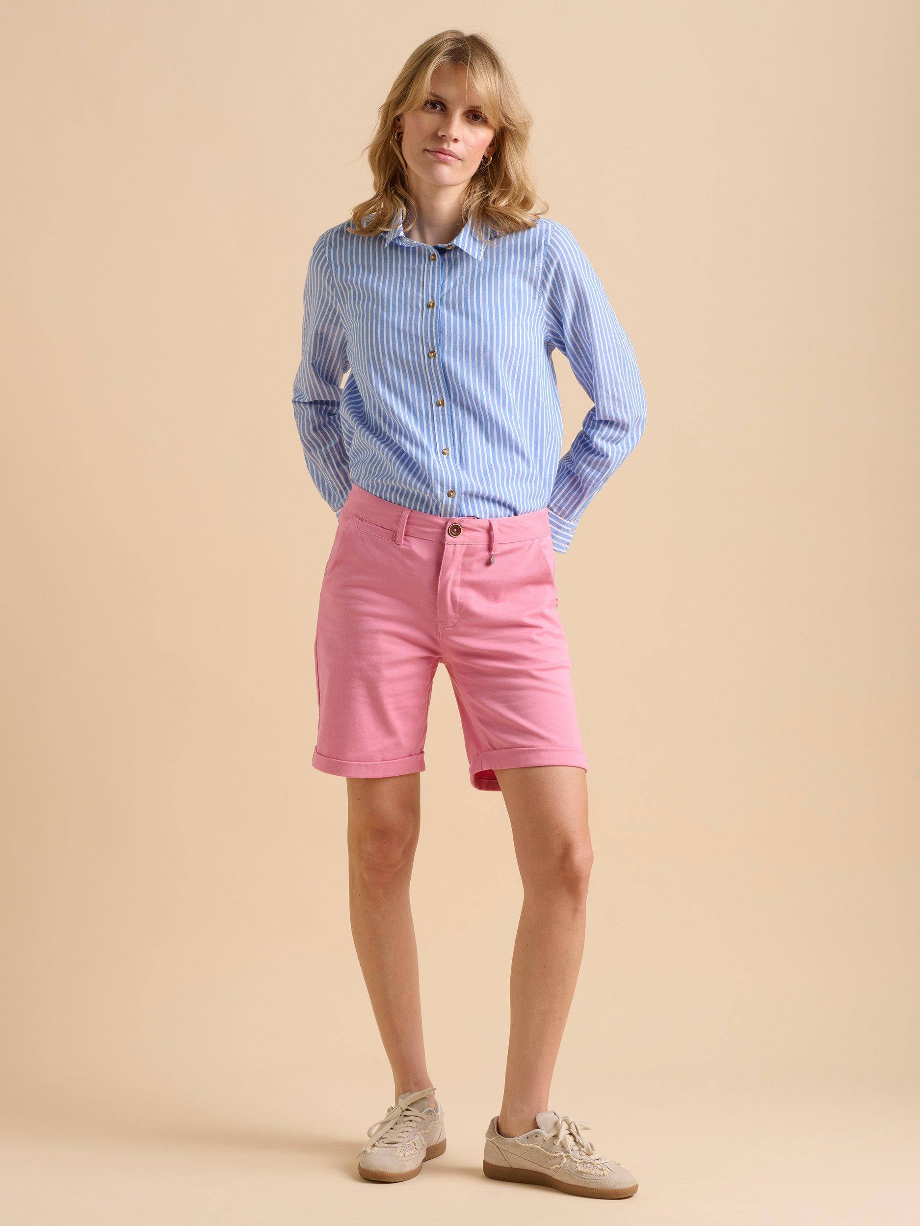 Product image 3 of 6, which shows Brakeburn Stretch Chino Shorts, Pink, 8