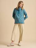 Brakeburn Shoreline Meadow Print Quarter-Zip Jumper, Teal