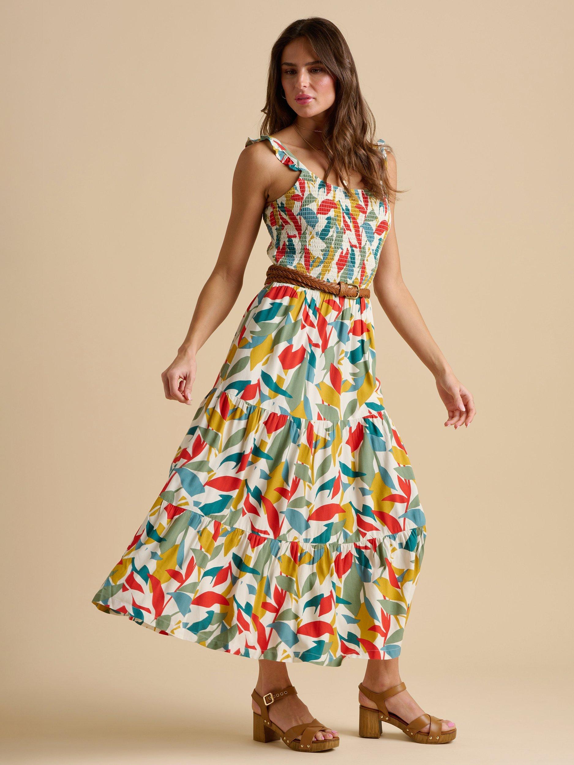 Product image 4 of 4, which shows Brakeburn Falling Leaves Maxi Dress, Multi, 8