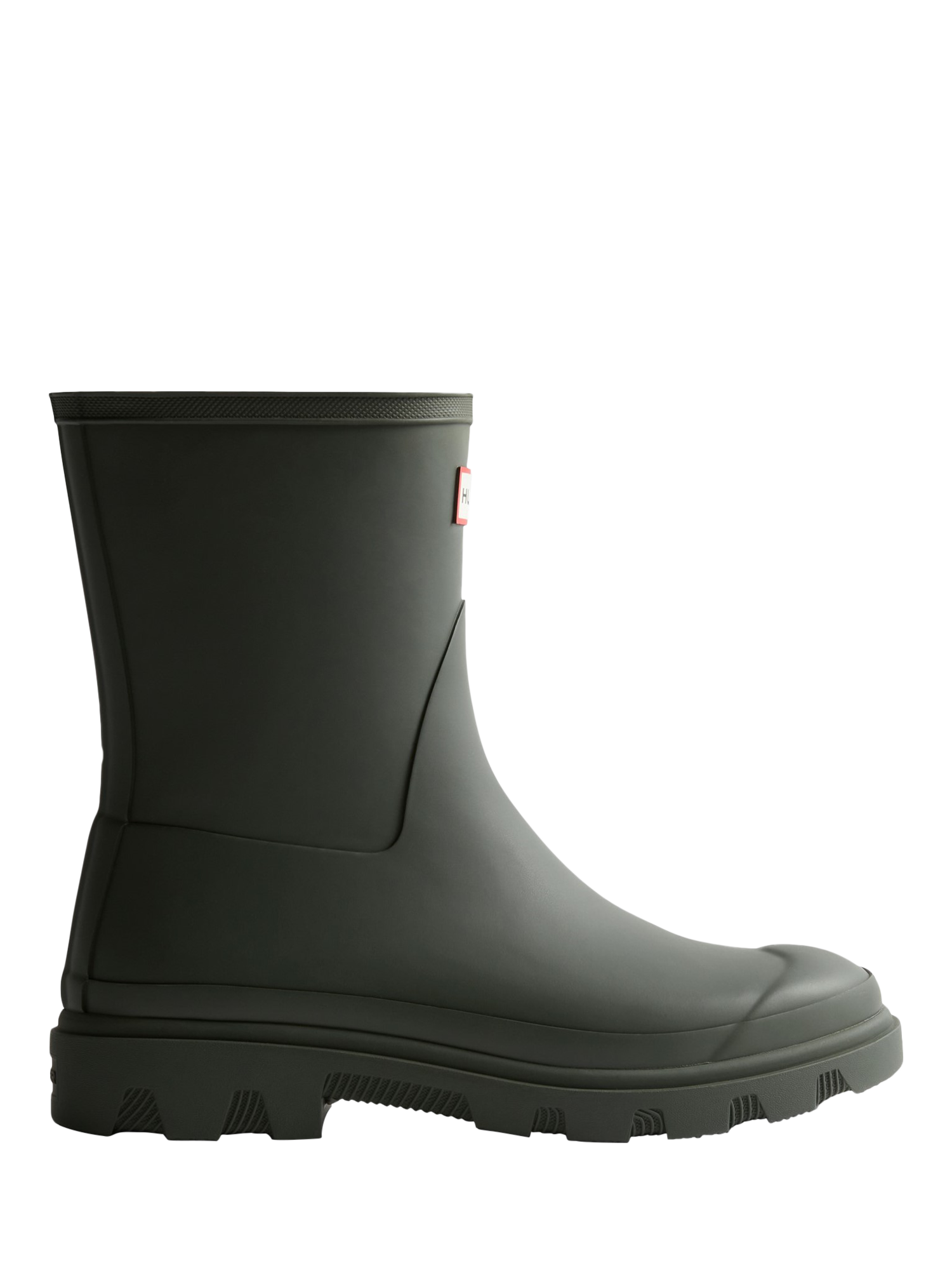Product image 1 of 4, which shows Hunter Downpour Short Wellington Boots, Dark Olive, 8