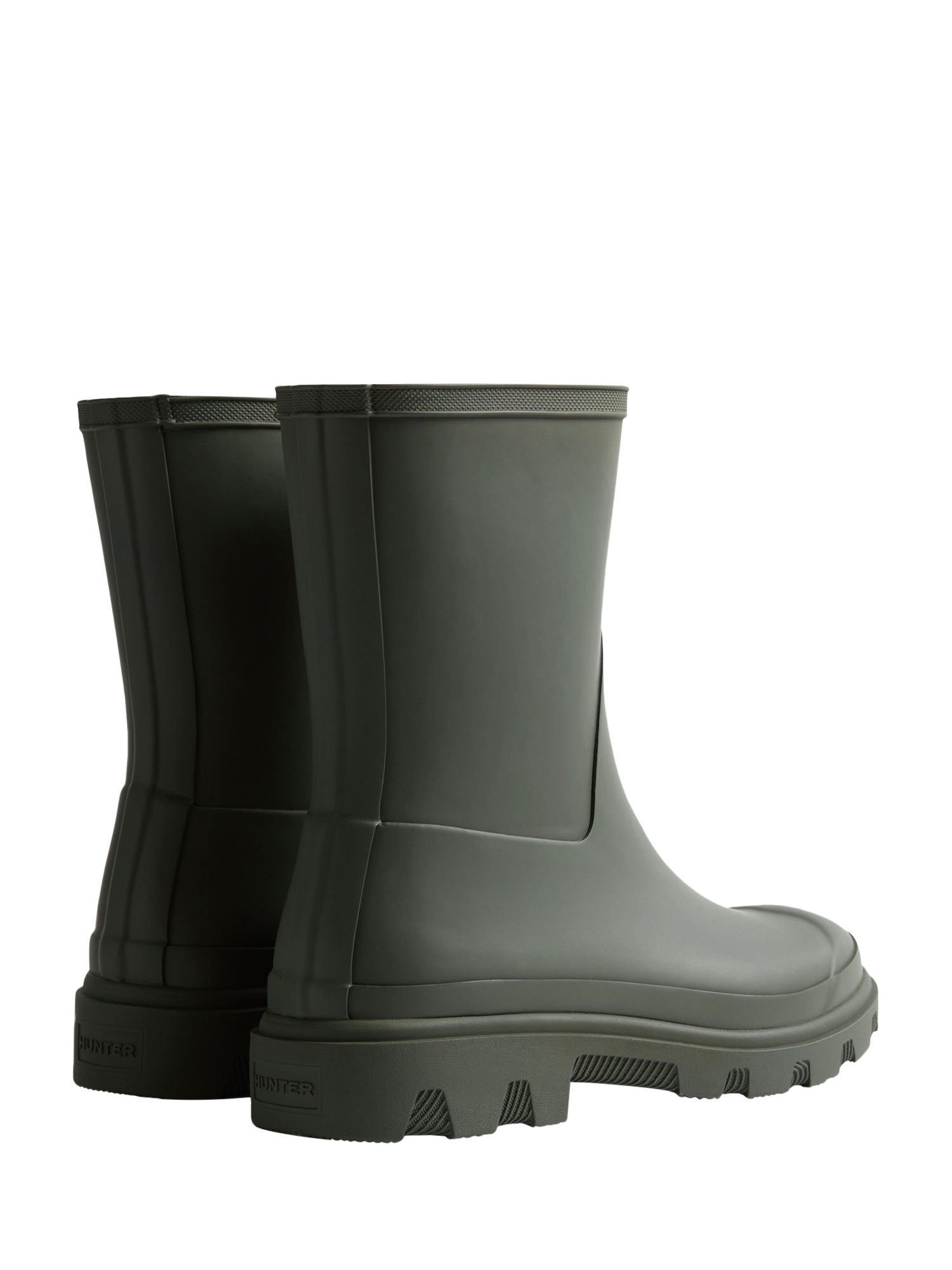 Product image 3 of 4, which shows Hunter Downpour Short Wellington Boots, Dark Olive, 8