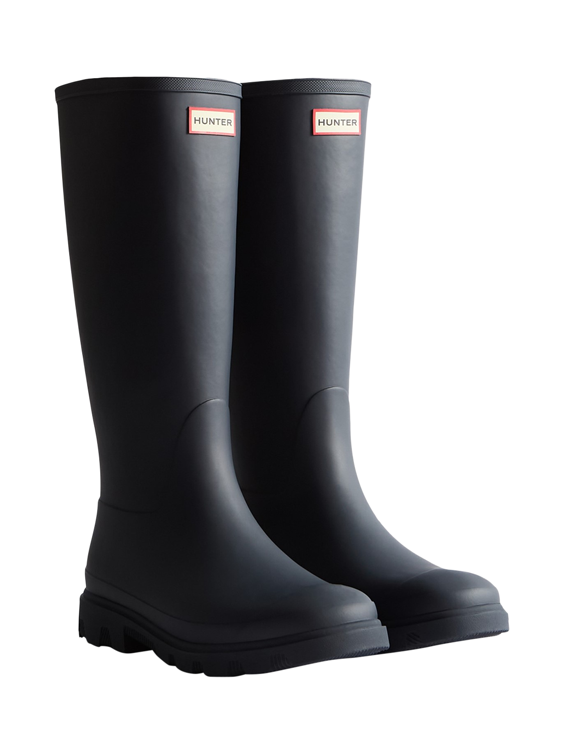 Product image 2 of 4, which shows Hunter Downpour Tall Wellington Boots, Navy, 8