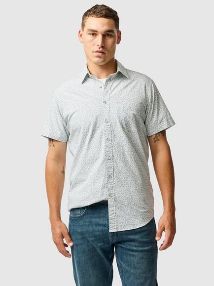 Rodd & Gunn Mathesons Bay Floral Print Cotton Slim Fit Short Sleeve Shirt, Ivy, Ivy