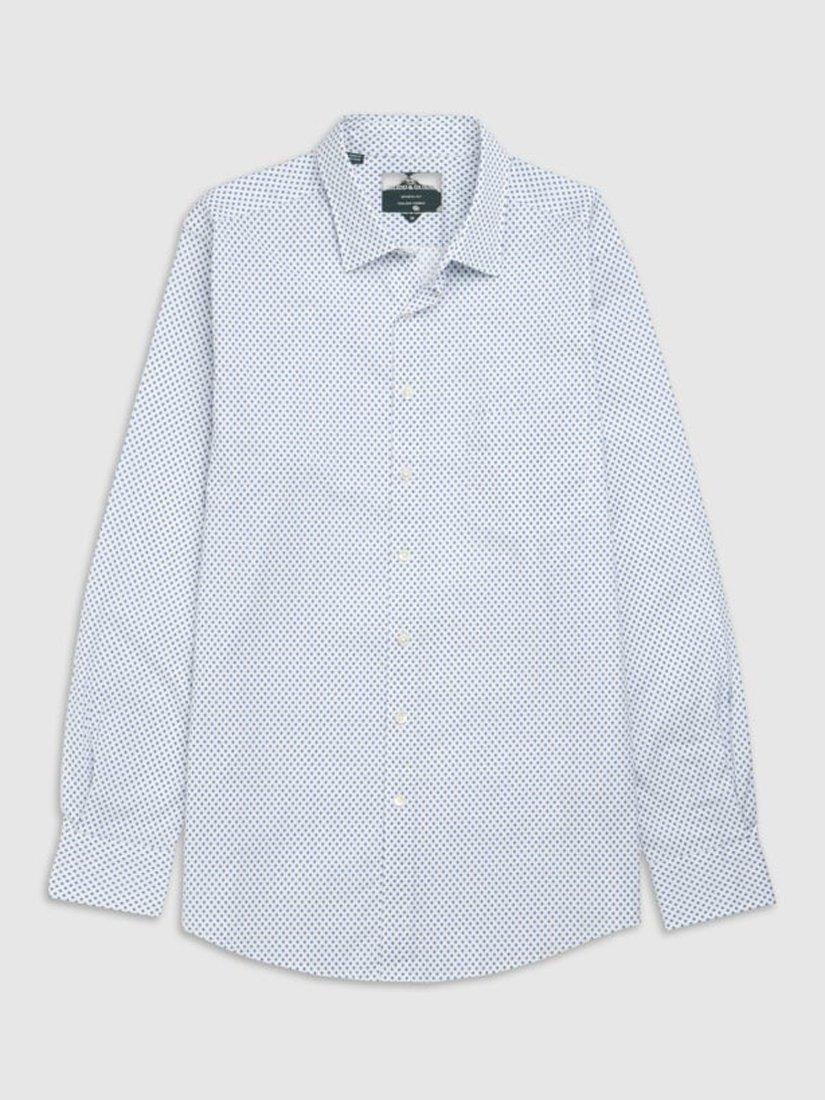 Product image 4 of 5, which shows Rodd & Gunn Samson Bay Geo Print Cotton Slim Fit Long Sleeve Shirt, Snow, XS