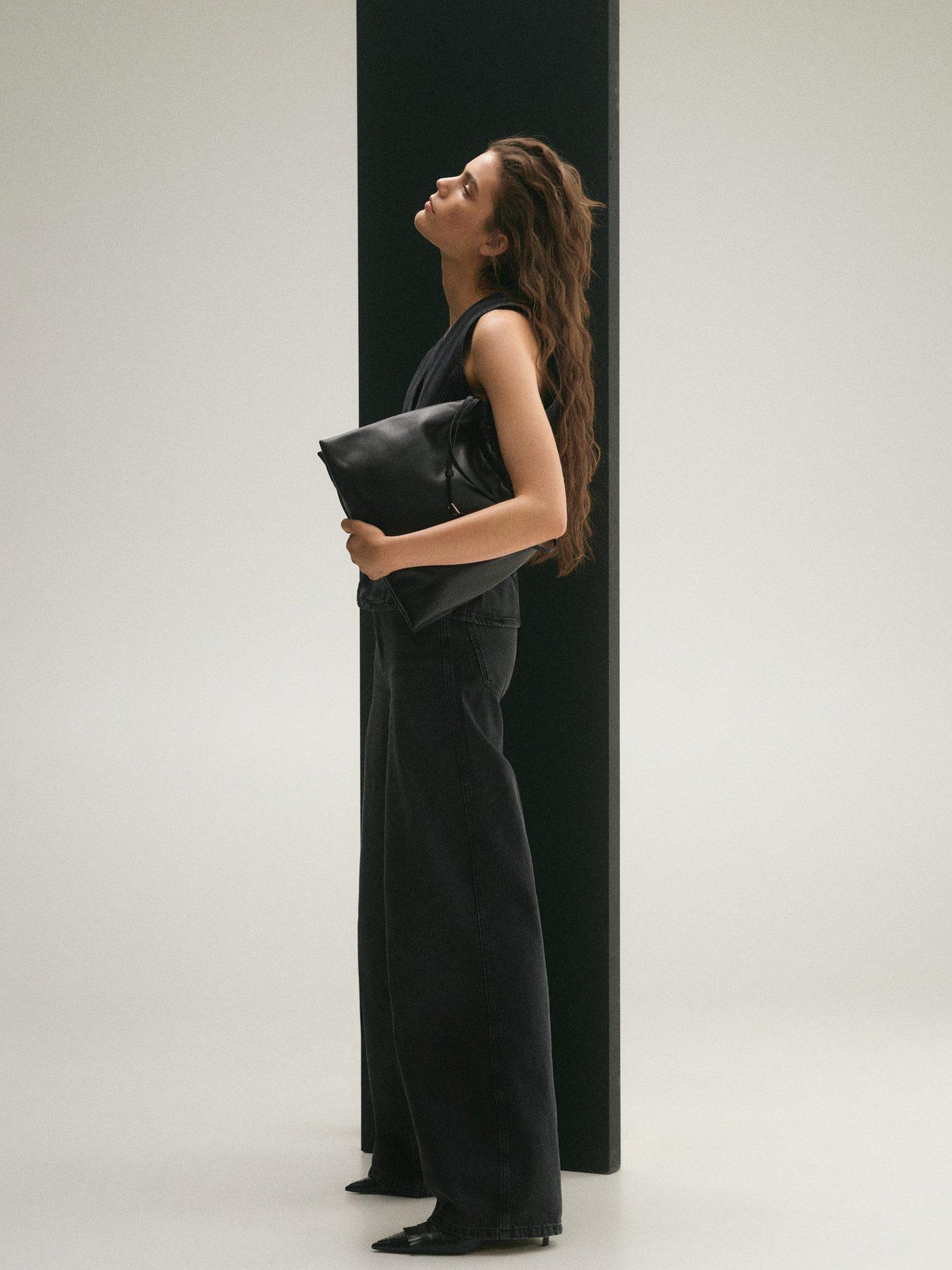 Product image 2 of 7, which shows Mango Daphne High Rise Wide Leg Jeans, Open Grey, 10