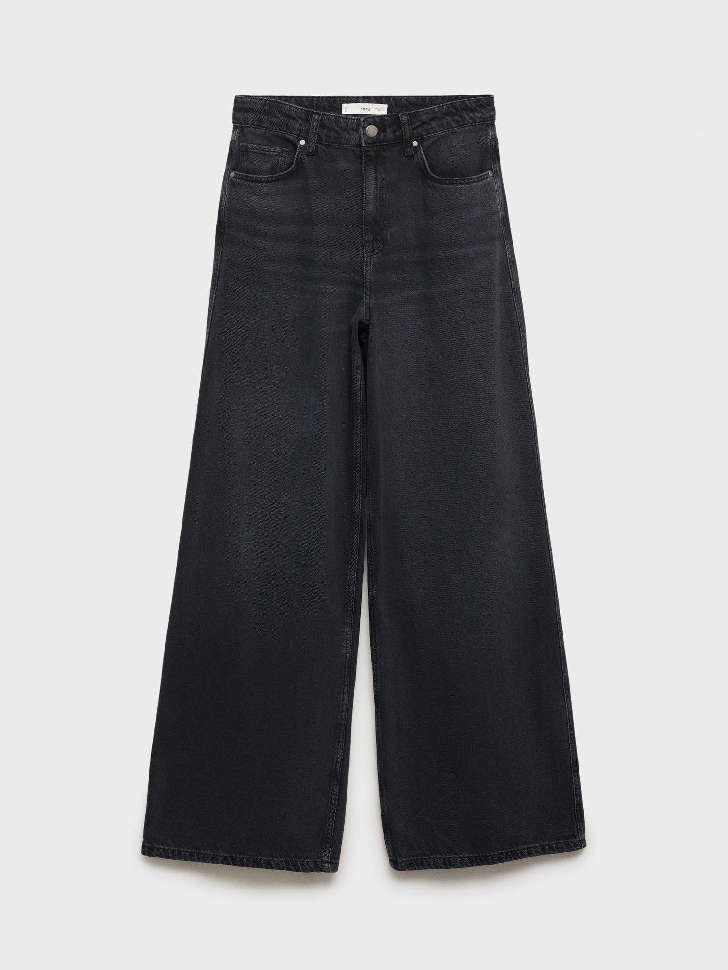 Product image 3 of 7, which shows Mango Daphne High Rise Wide Leg Jeans, Open Grey, 10