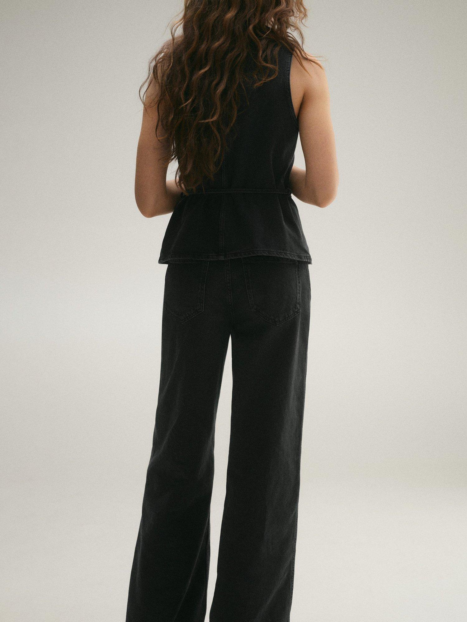 Product image 4 of 7, which shows Mango Daphne High Rise Wide Leg Jeans, Open Grey, 10
