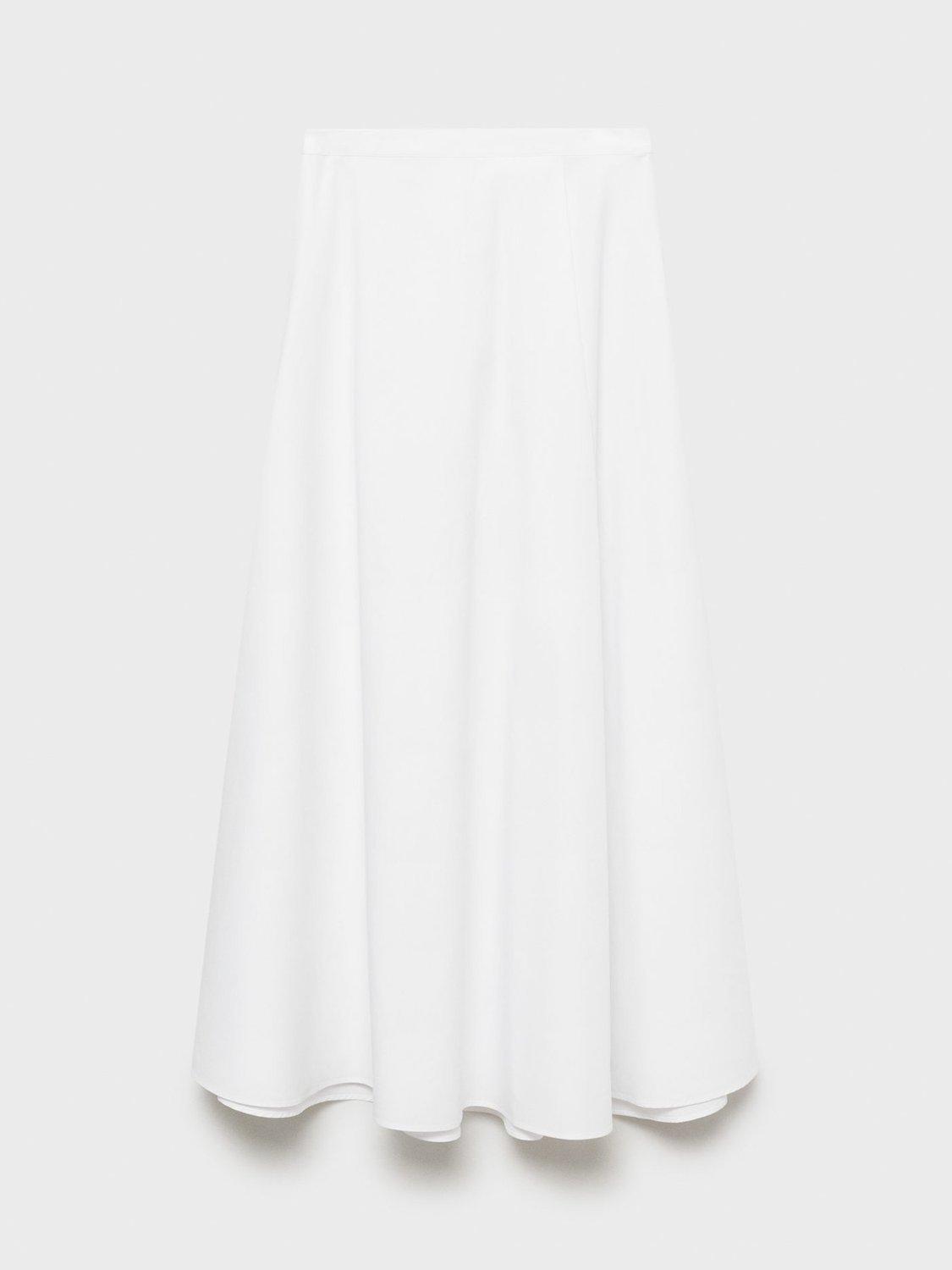 Product image 3 of 7, which shows Mango Popplin Cotton Skirt, White, L