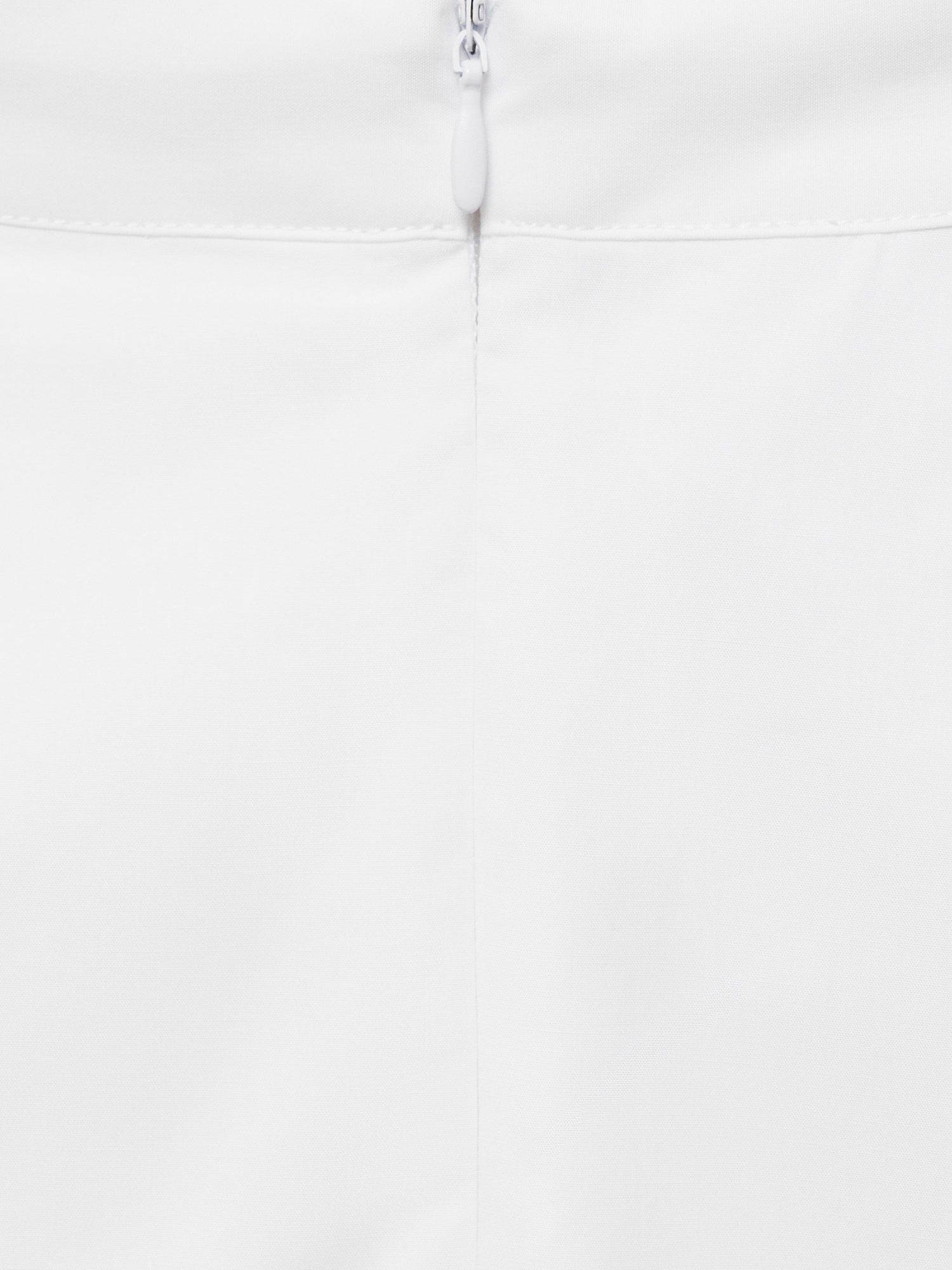 Product image 5 of 7, which shows Mango Popplin Cotton Skirt, White, L